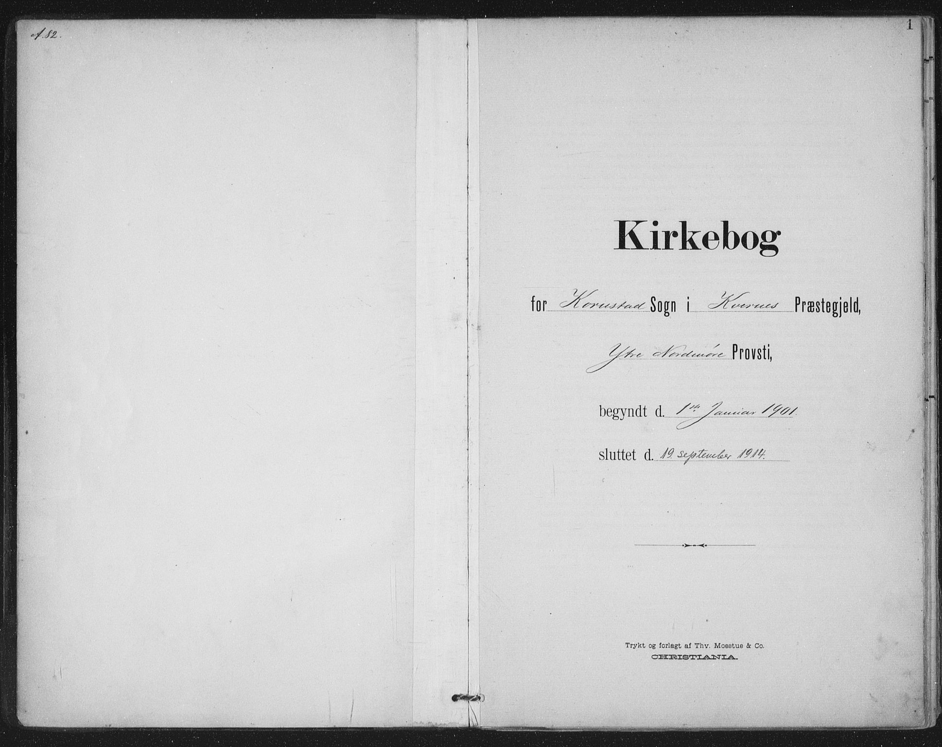 Ministerialprotokoller, klokkerbøker og fødselsregistre - Møre og Romsdal, SAT/A-1454/570/L0833: Parish register (official) no. 570A07, 1901-1914, p. 1