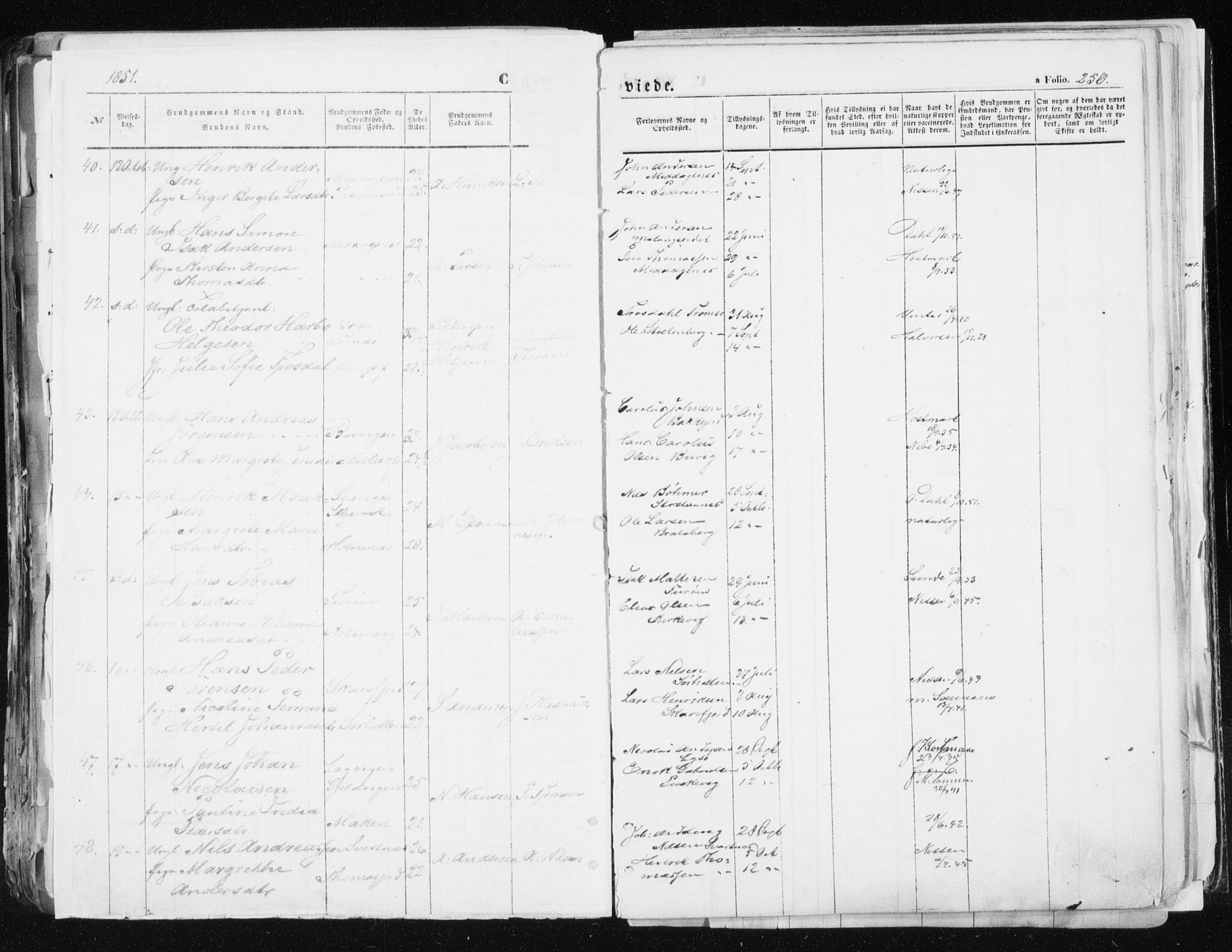 Tromsø sokneprestkontor/stiftsprosti/domprosti, AV/SATØ-S-1343/G/Ga/L0010kirke: Parish register (official) no. 10, 1848-1855, p. 251