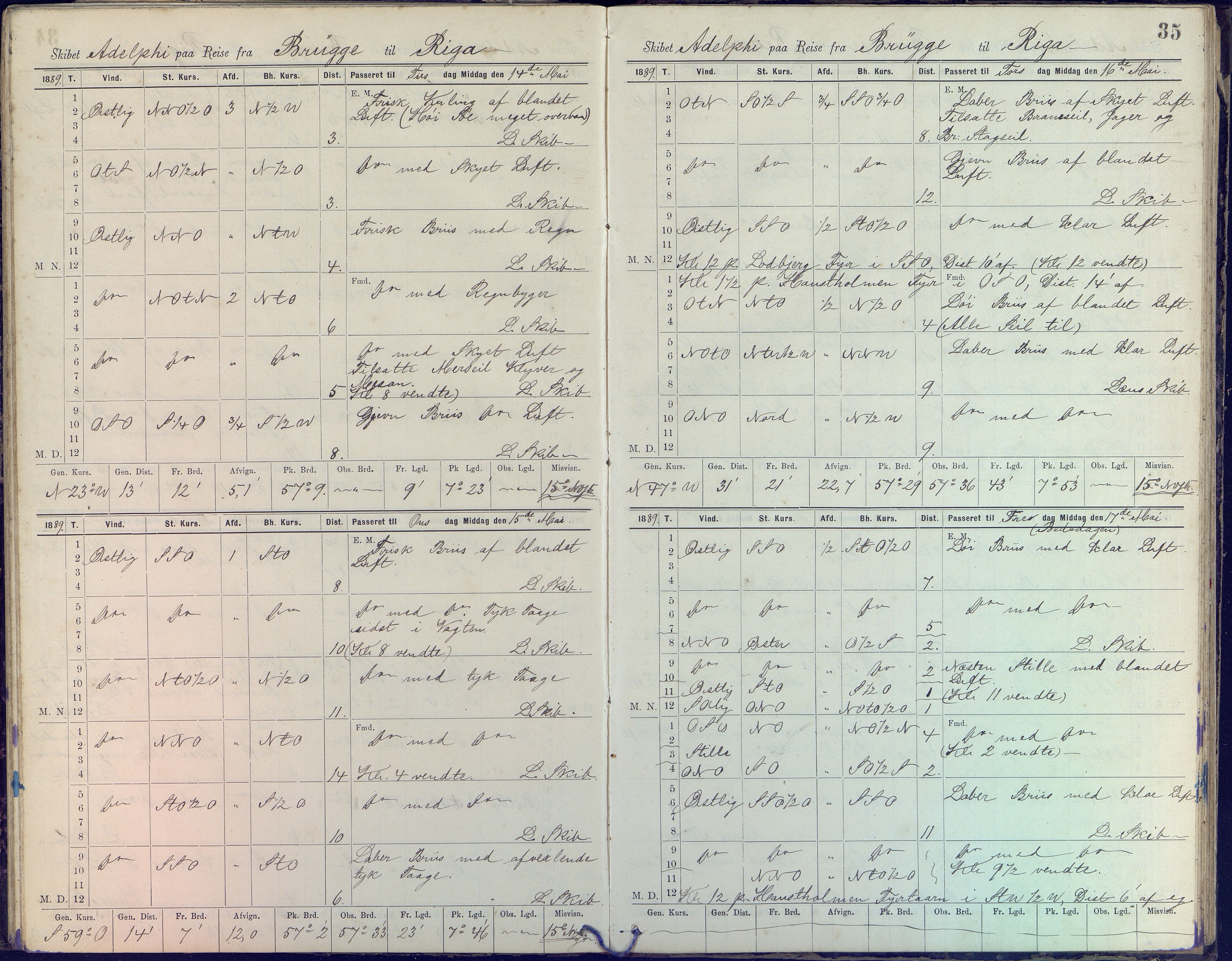 Fartøysarkivet, AAKS/PA-1934/F/L0002/0020: Flere fartøy (se mappenivå) / Adolphi (skonnert), 1888-1891, p. 35