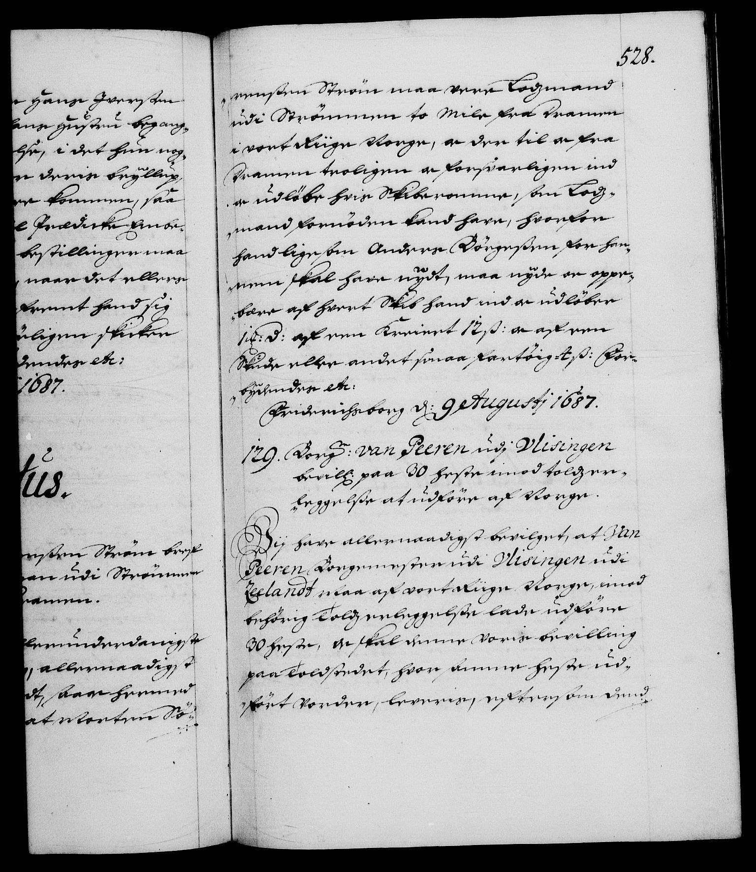 Danske Kanselli 1572-1799, AV/RA-EA-3023/F/Fc/Fca/Fcaa/L0014: Norske registre (mikrofilm), 1685-1687, p. 528a