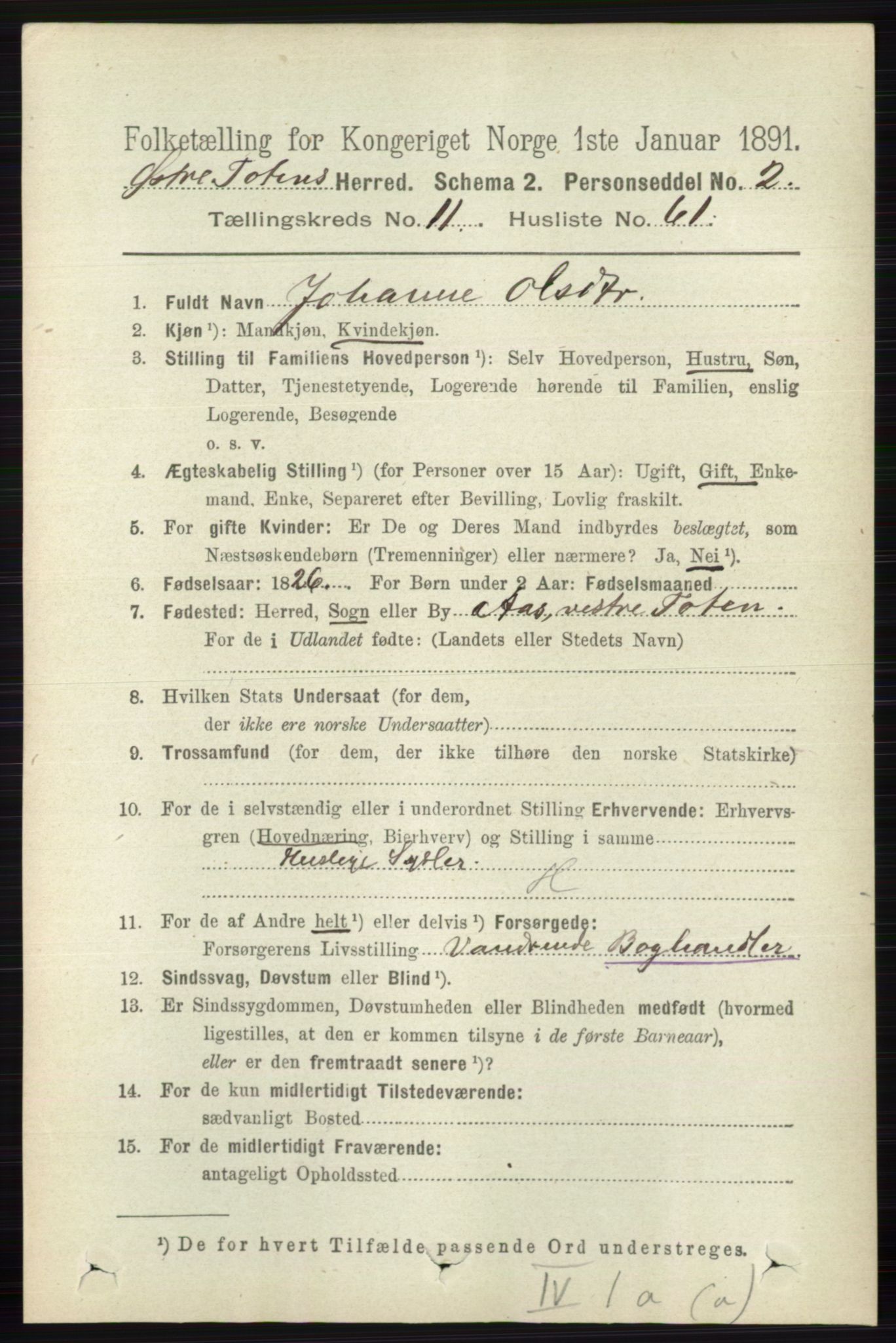 RA, 1891 census for 0528 Østre Toten, 1891, p. 7316
