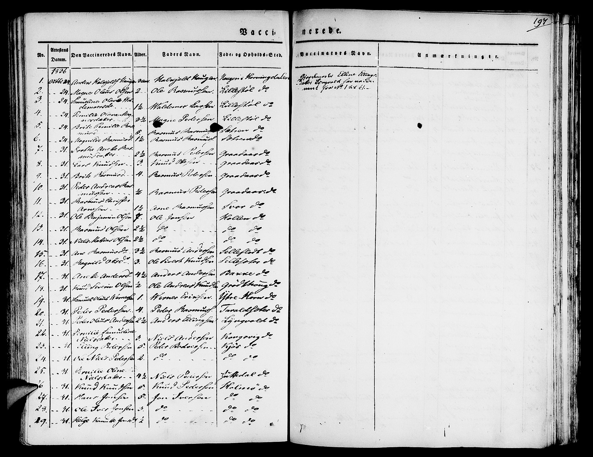 Eid sokneprestembete, AV/SAB-A-82301/H/Haa/Haaa/L0006: Parish register (official) no. A 6, 1831-1843, p. 197