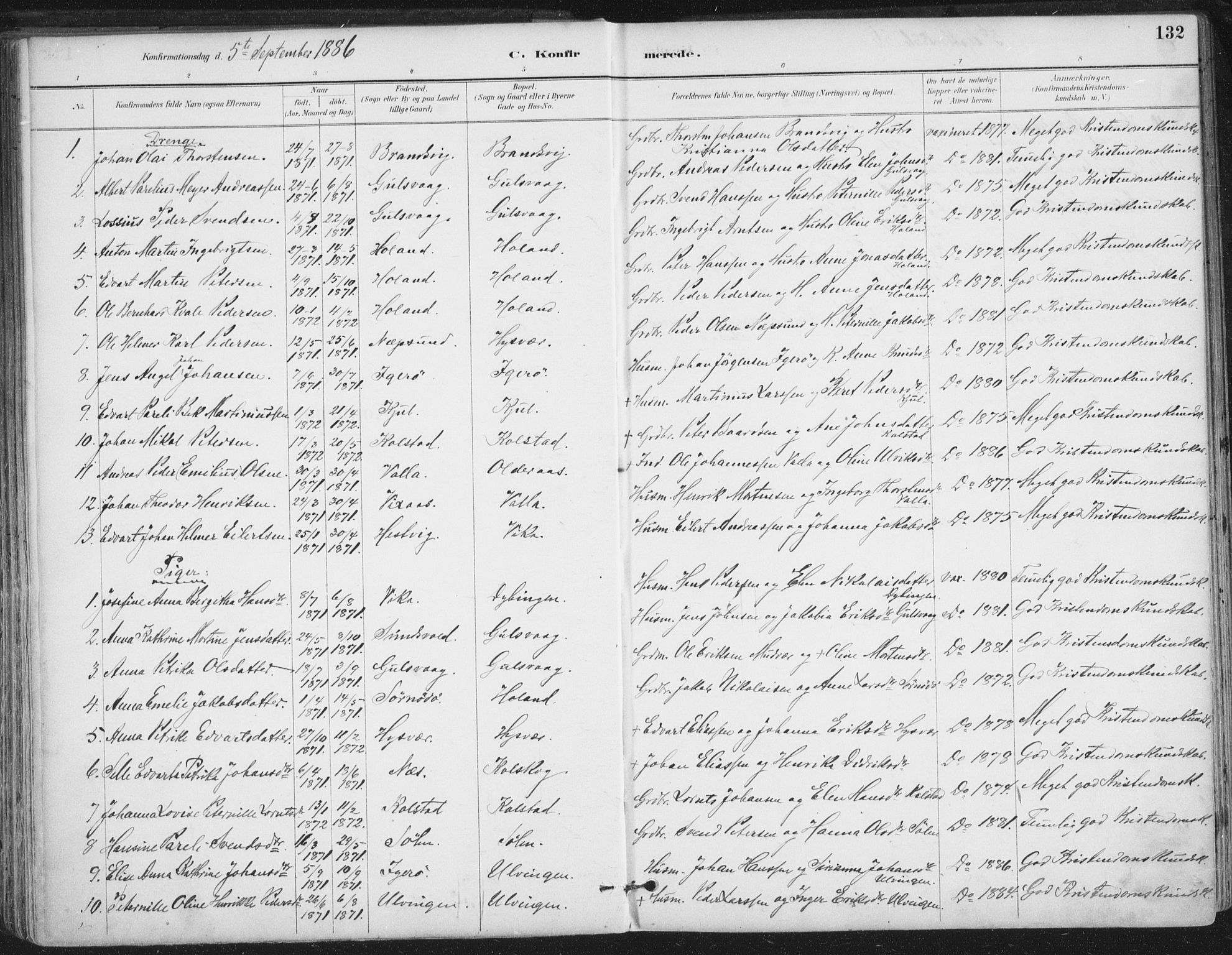 Ministerialprotokoller, klokkerbøker og fødselsregistre - Nordland, AV/SAT-A-1459/816/L0244: Parish register (official) no. 816A10, 1886-1903, p. 132