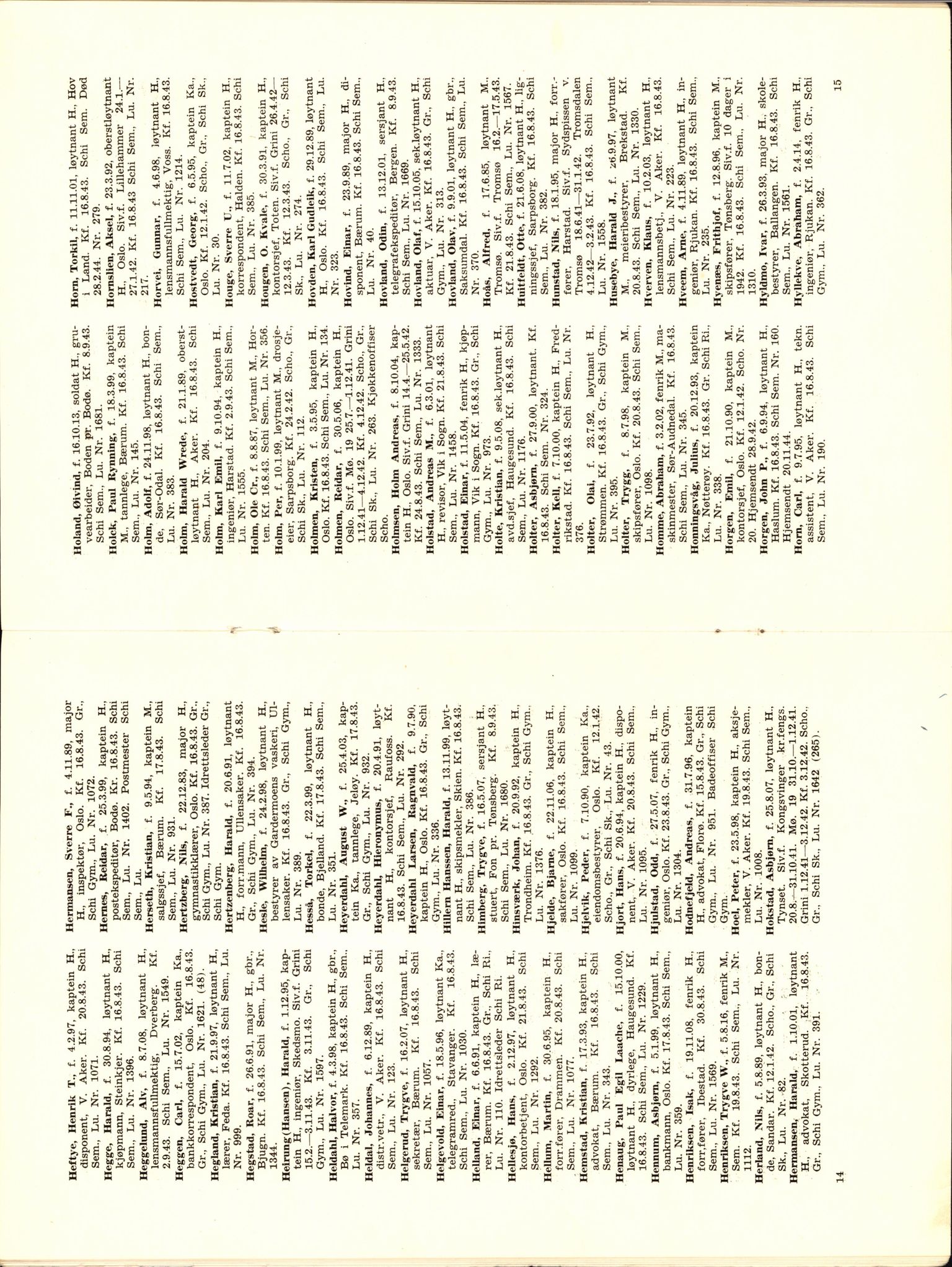 Forsvaret, Forsvarets krigshistoriske avdeling, AV/RA-RAFA-2017/Y/Yf/L0201: II-C-11-2102  -  Norske offiserer i krigsfangenskap, 1940-1945, p. 130