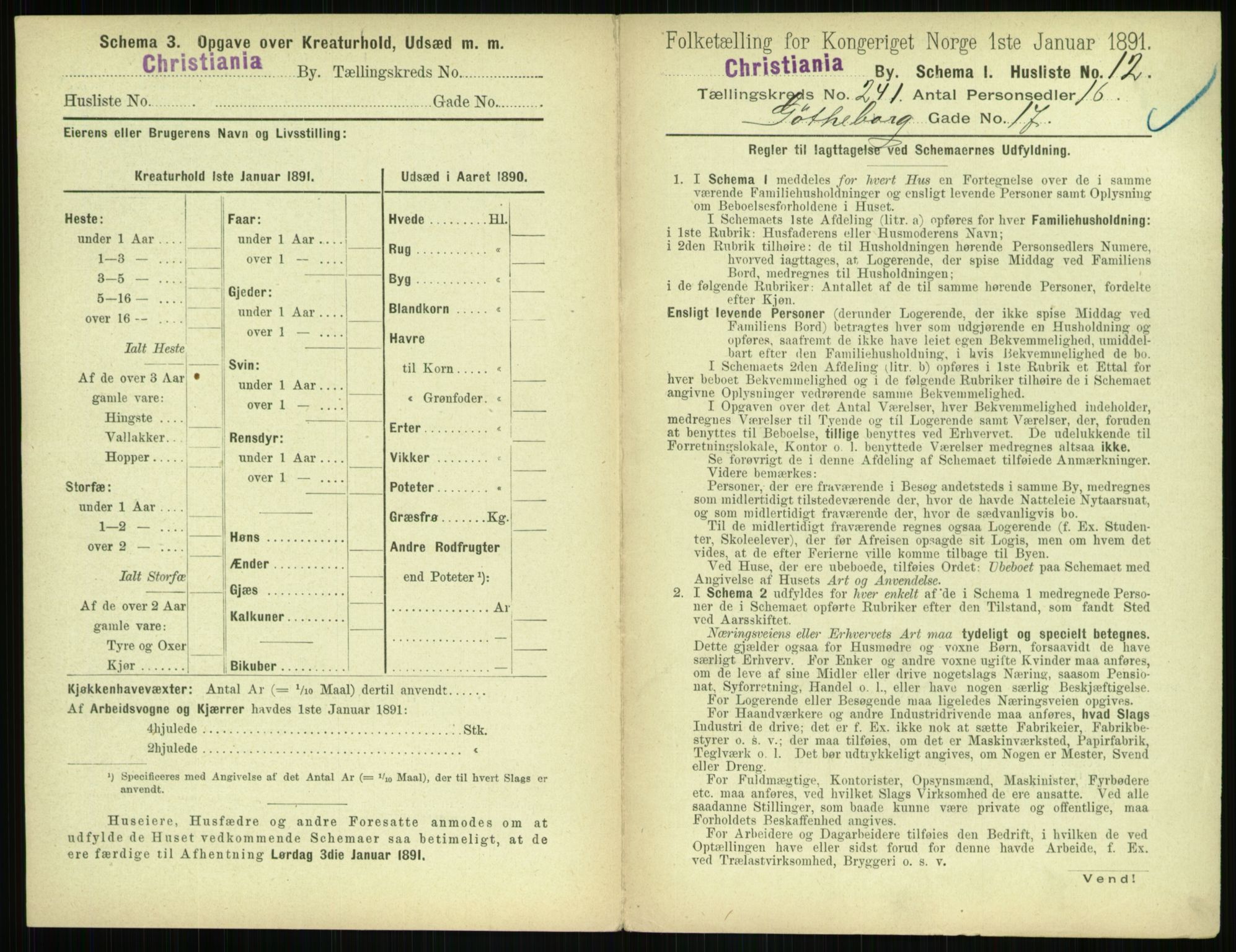 RA, 1891 census for 0301 Kristiania, 1891, p. 146357