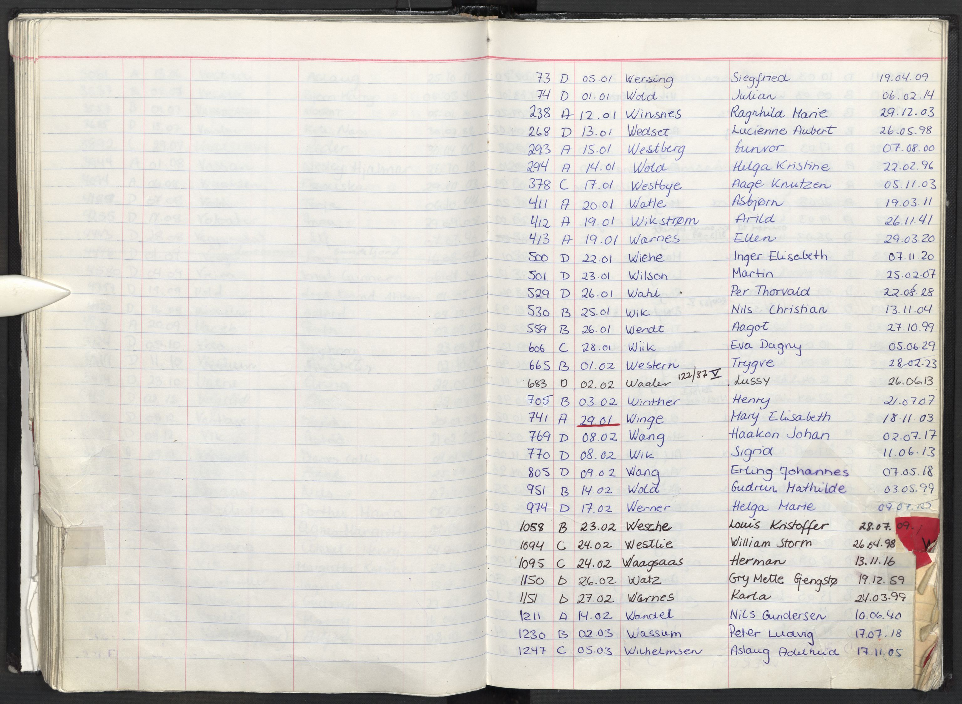 Oslo skifterett, AV/SAO-A-10383/F/Fa/Faa/L0087: Navneregister dødsfallssaker, 1987