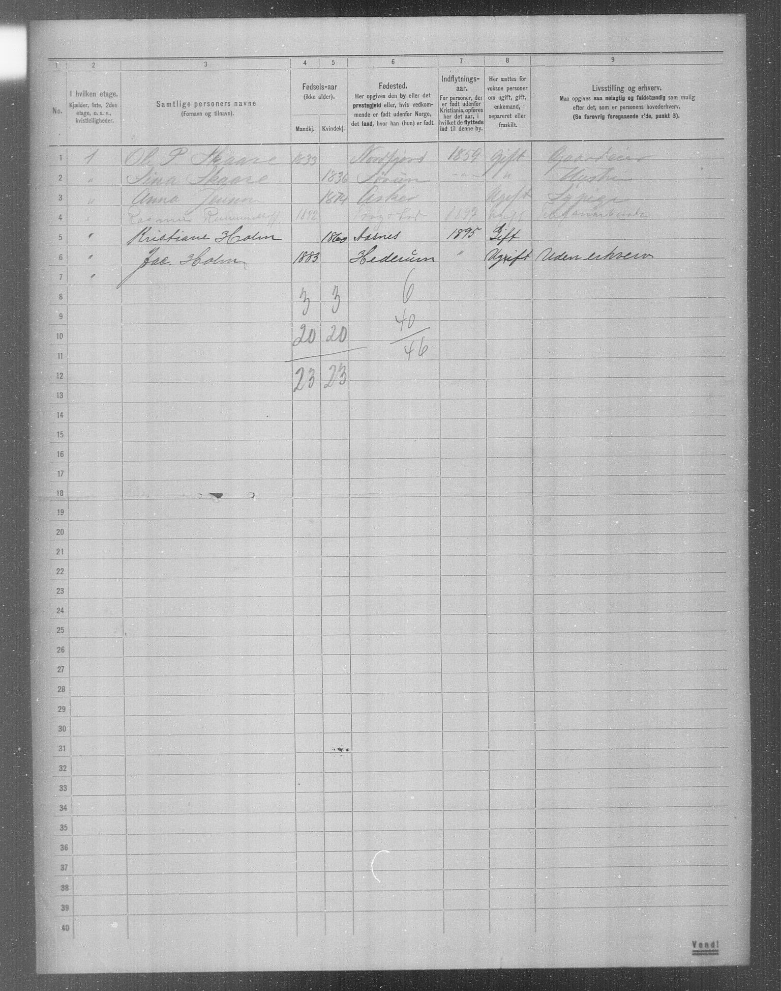 OBA, Municipal Census 1904 for Kristiania, 1904, p. 14298