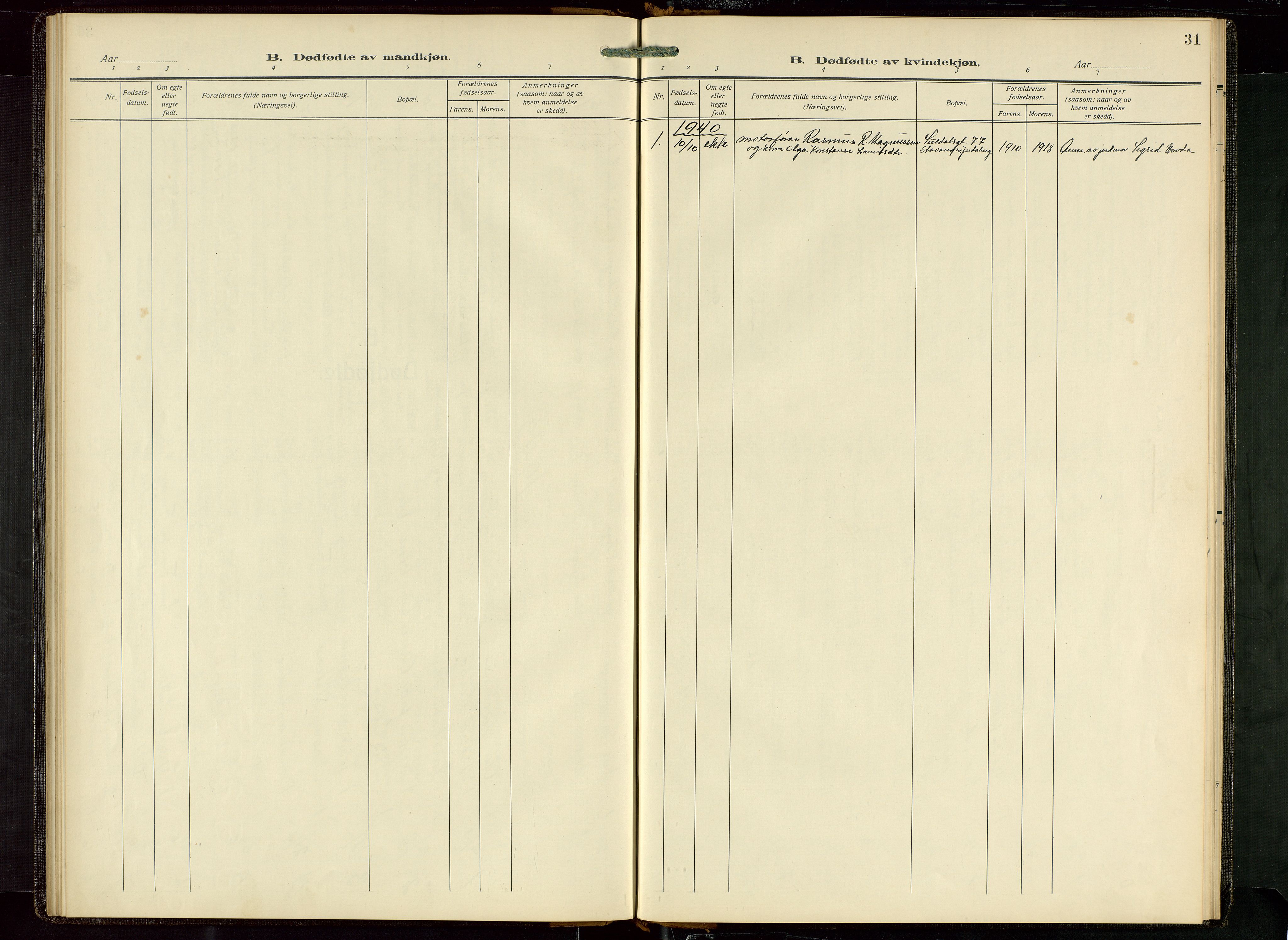 Finnøy sokneprestkontor, AV/SAST-A-101825/H/Ha/Hab/L0008: Parish register (copy) no. B 8, 1935-1946, p. 31