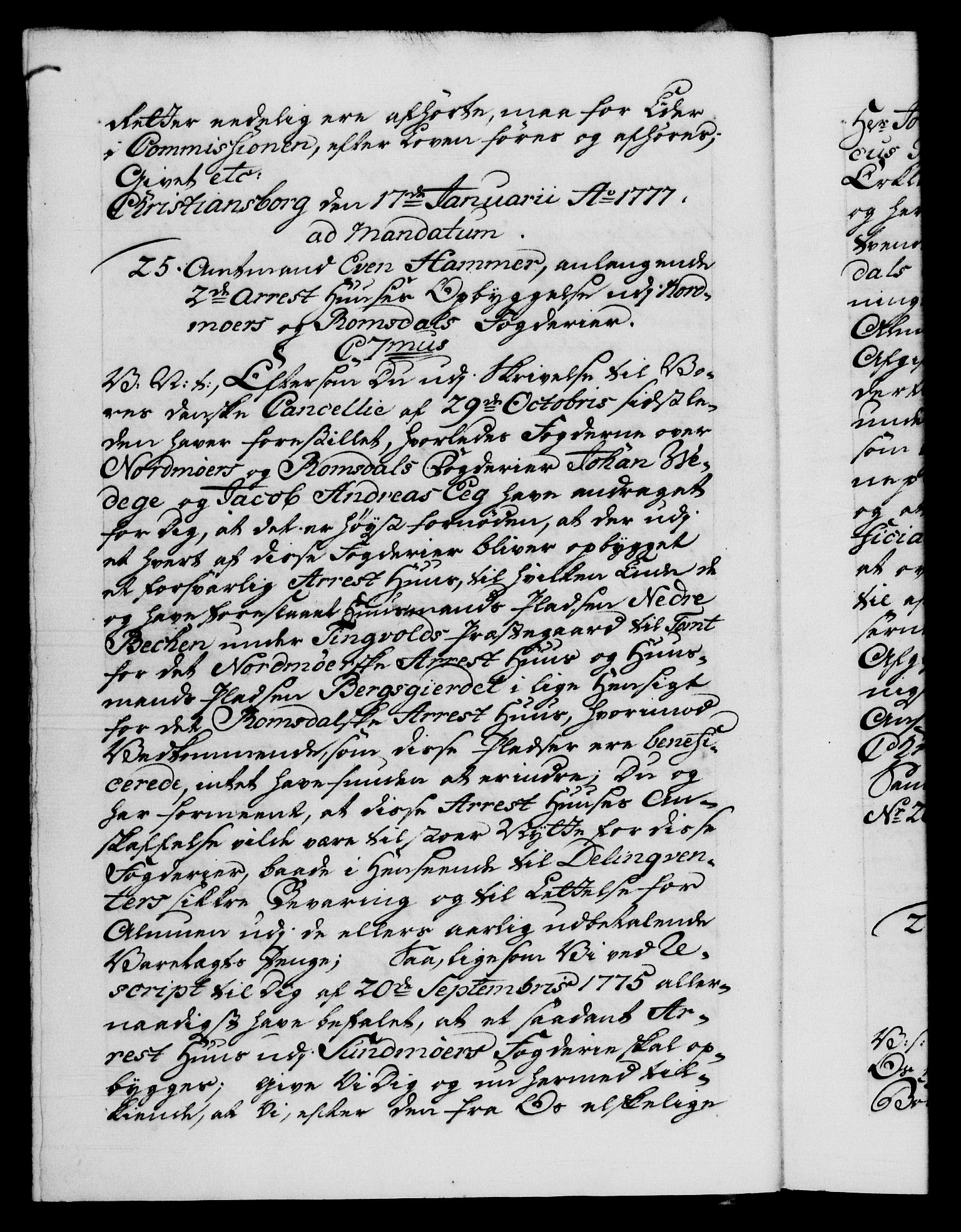 Danske Kanselli 1572-1799, AV/RA-EA-3023/F/Fc/Fca/Fcab/L0042: Norske tegnelser, 1777-1781, p. 12b