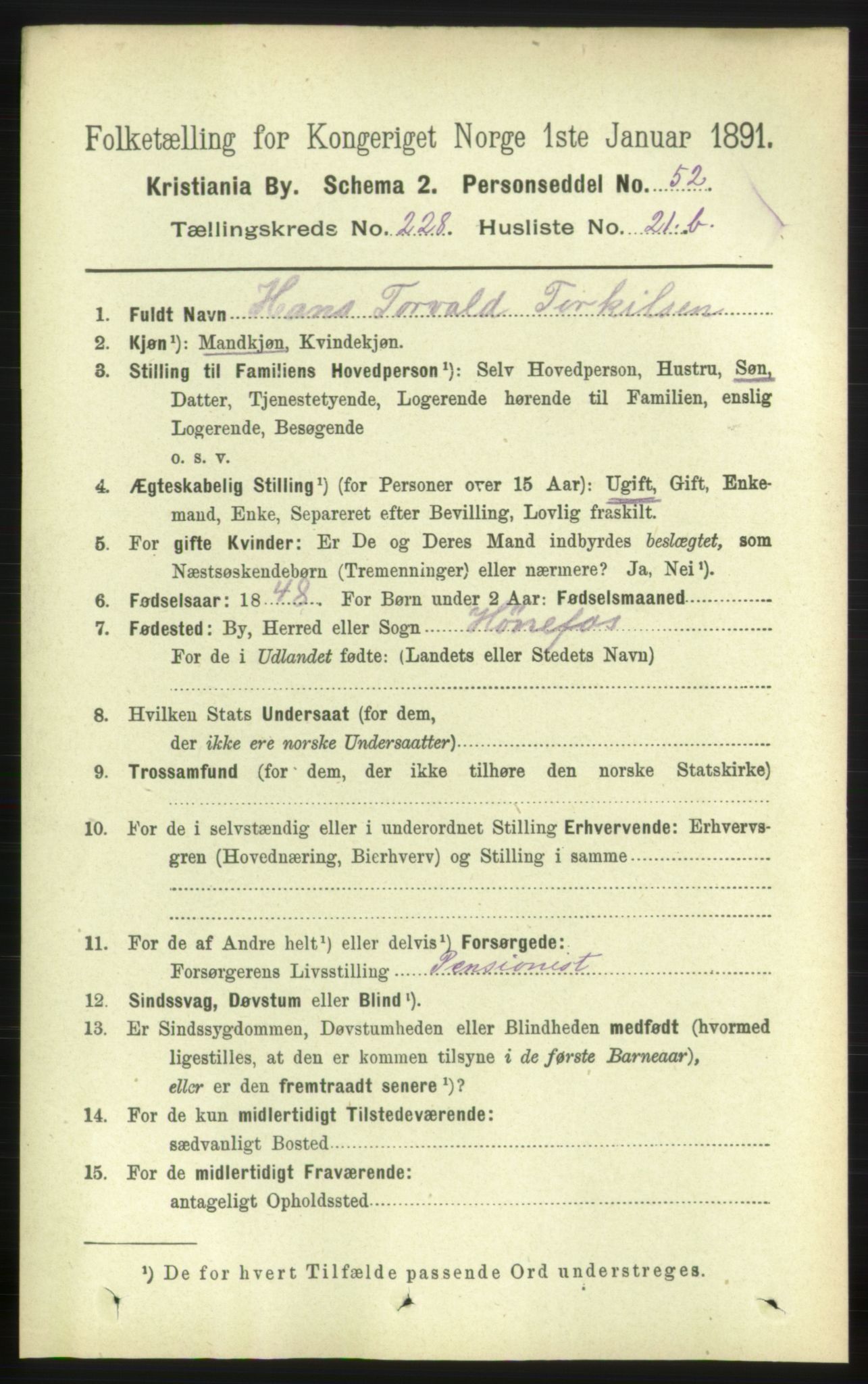 RA, 1891 census for 0301 Kristiania, 1891, p. 140200
