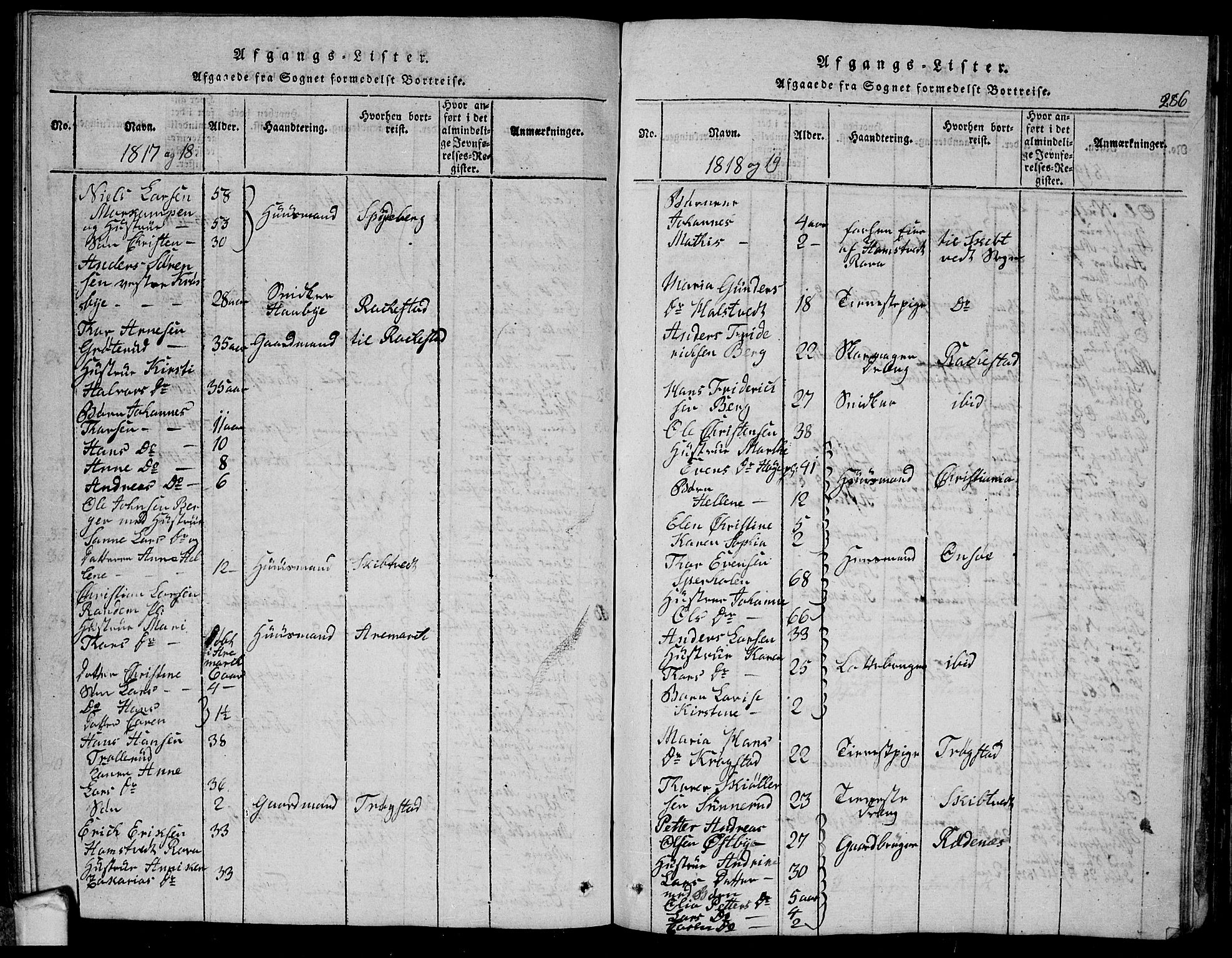Eidsberg prestekontor Kirkebøker, SAO/A-10905/G/Ga/L0001: Parish register (copy) no. I 1, 1814-1831, p. 286