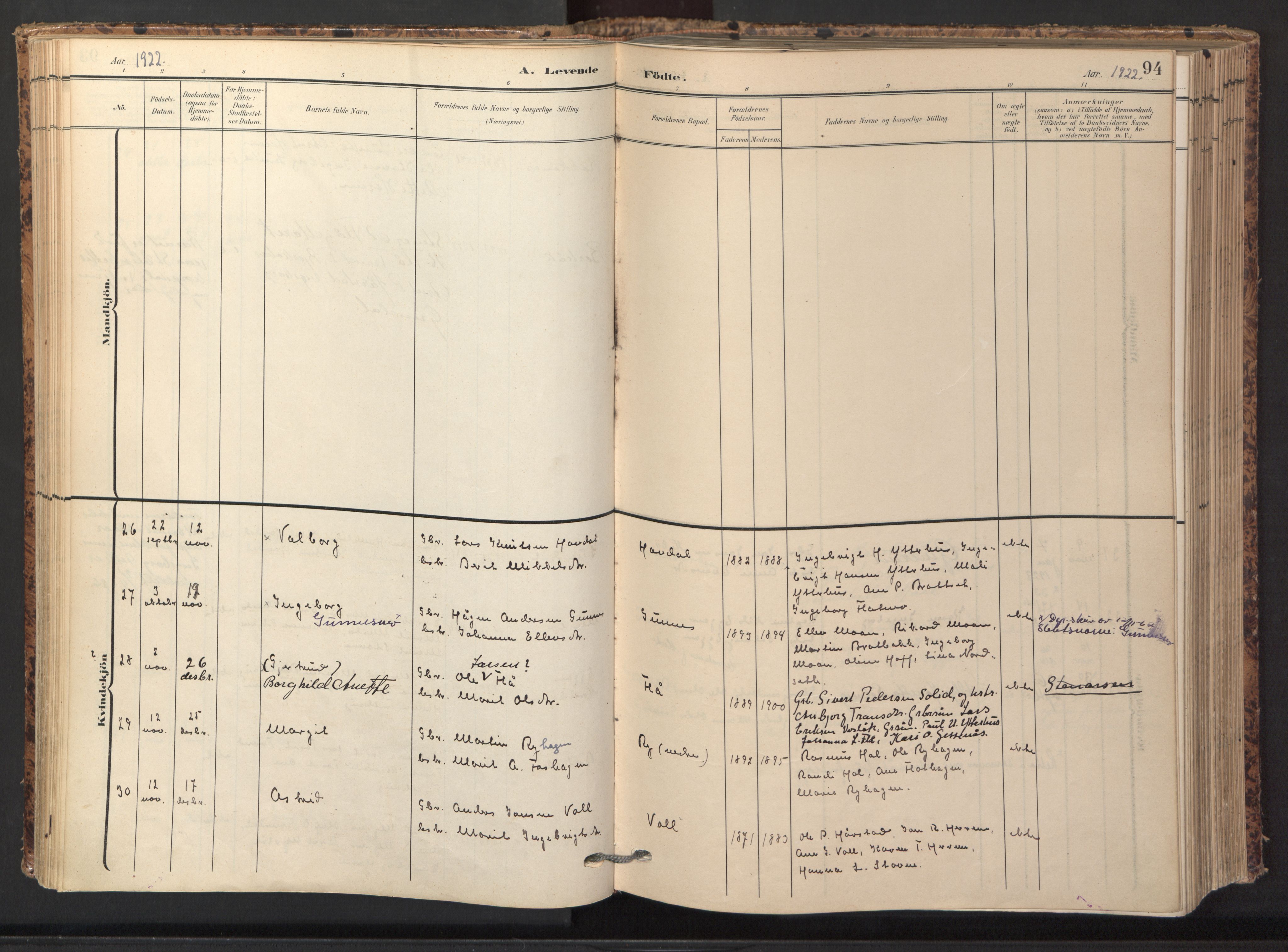 Ministerialprotokoller, klokkerbøker og fødselsregistre - Sør-Trøndelag, AV/SAT-A-1456/674/L0873: Parish register (official) no. 674A05, 1908-1923, p. 94