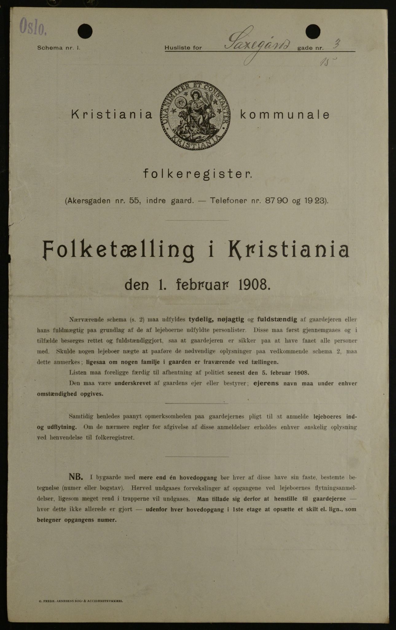 OBA, Municipal Census 1908 for Kristiania, 1908, p. 80485