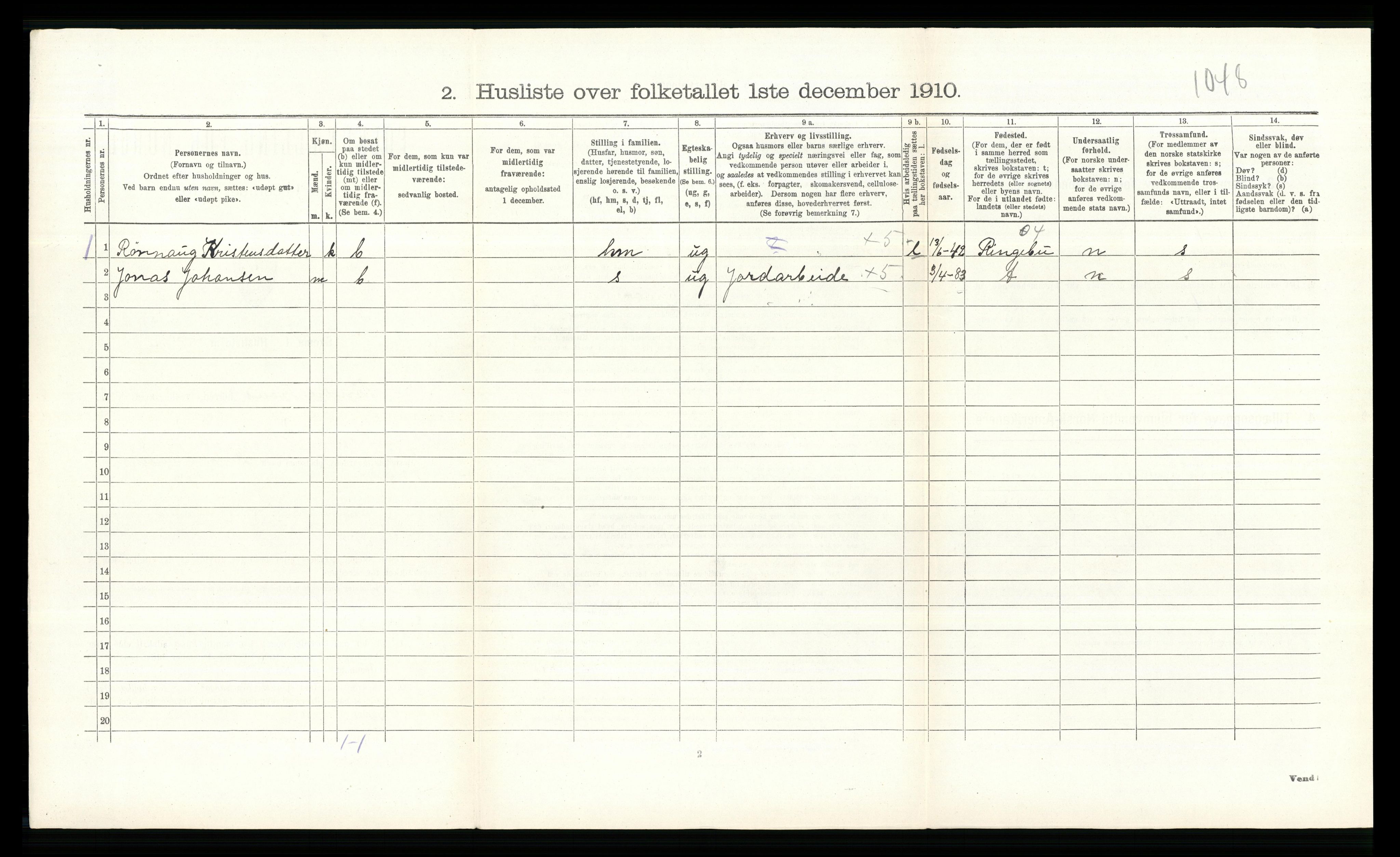 RA, 1910 census for Sør-Fron, 1910, p. 243