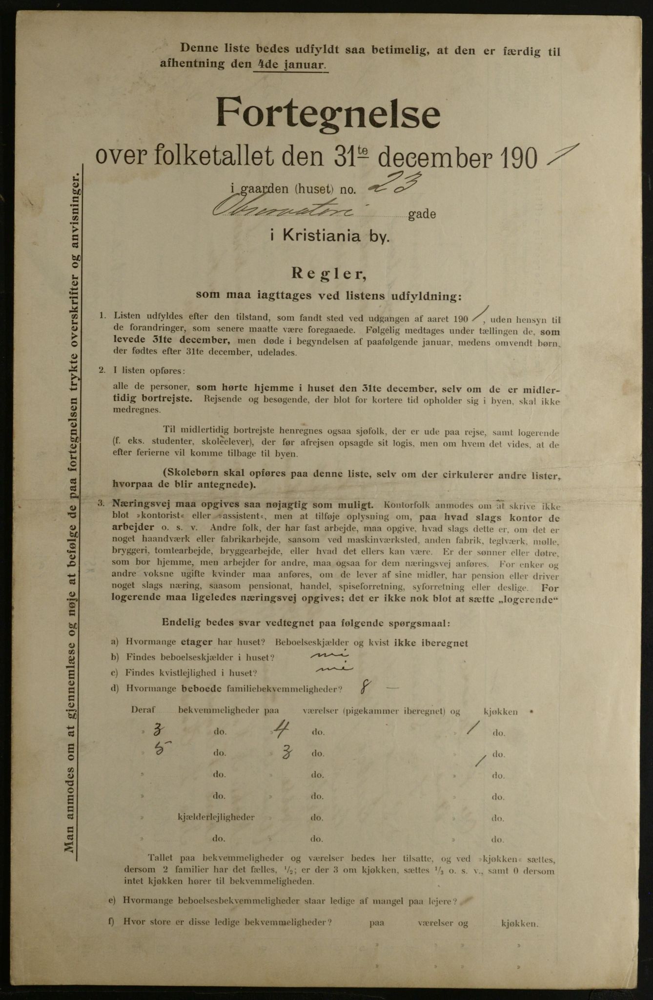 OBA, Municipal Census 1901 for Kristiania, 1901, p. 11421