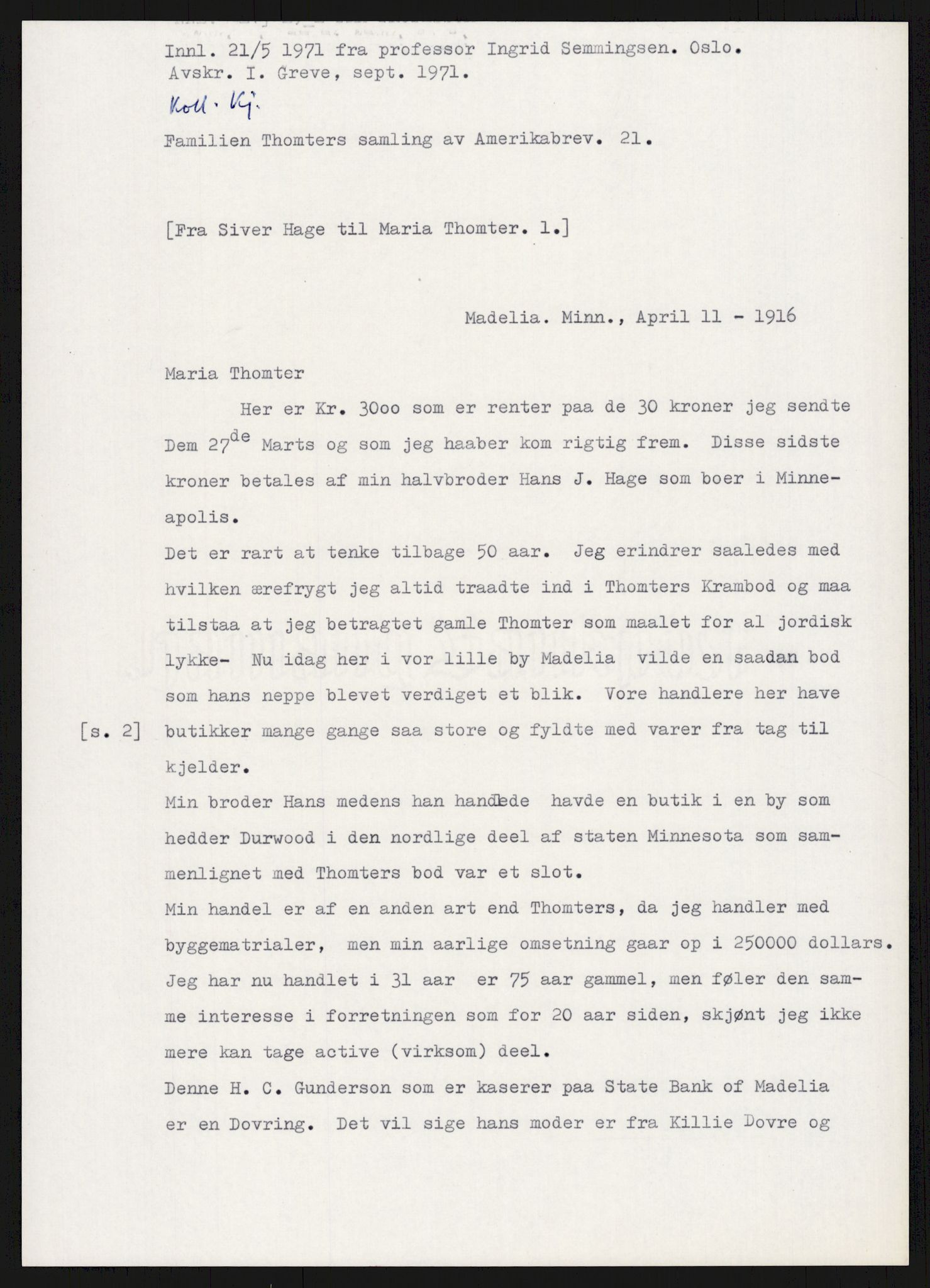 Samlinger til kildeutgivelse, Amerikabrevene, AV/RA-EA-4057/F/L0015: Innlån fra Oppland: Sæteren - Vigerust, 1838-1914, p. 403