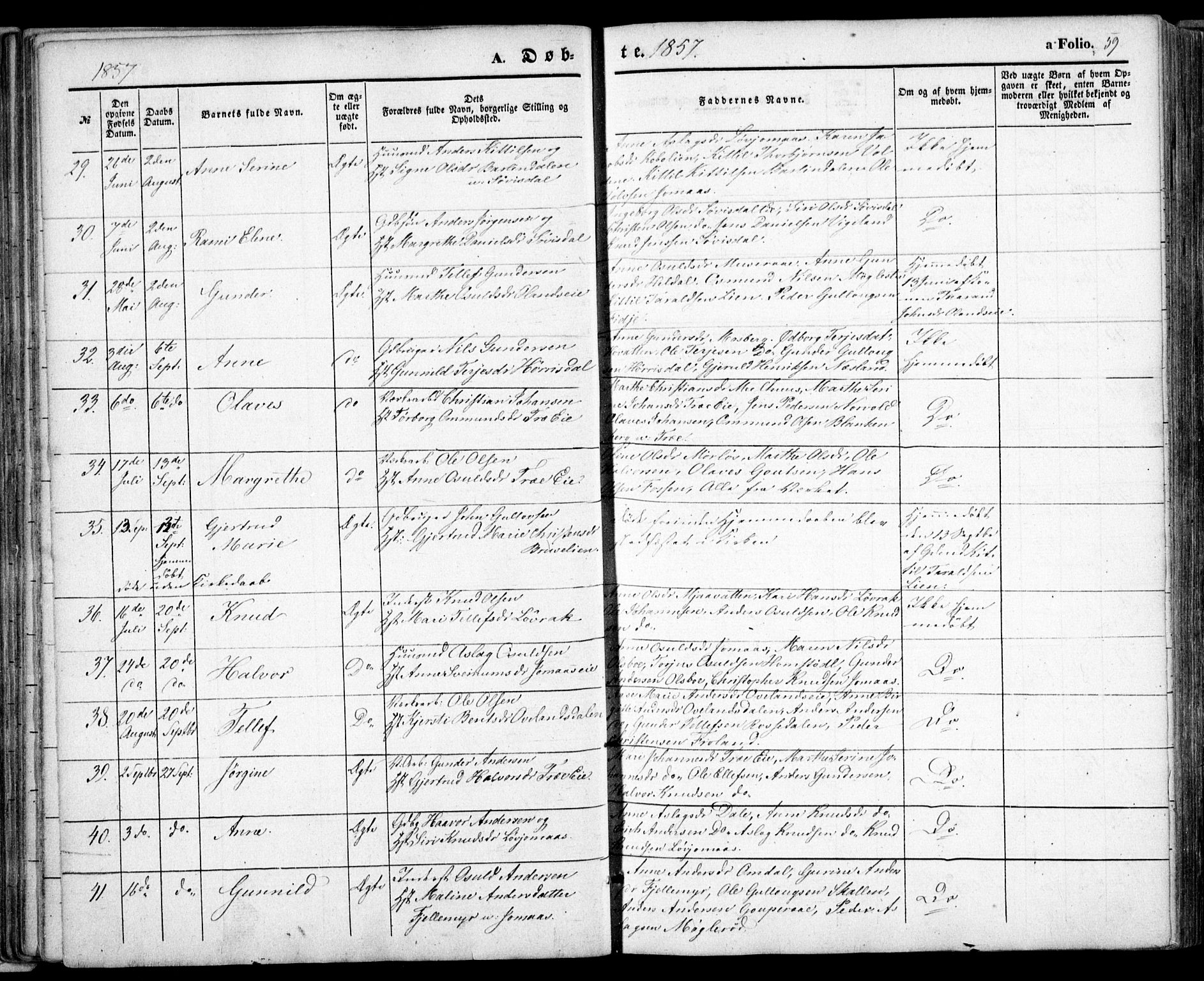 Froland sokneprestkontor, AV/SAK-1111-0013/F/Fa/L0002: Parish register (official) no. A 2, 1845-1863, p. 59