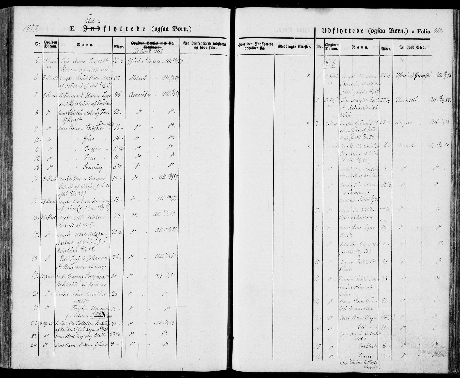 Vinje kirkebøker, SAKO/A-312/F/Fa/L0004: Parish register (official) no. I 4, 1843-1869, p. 412