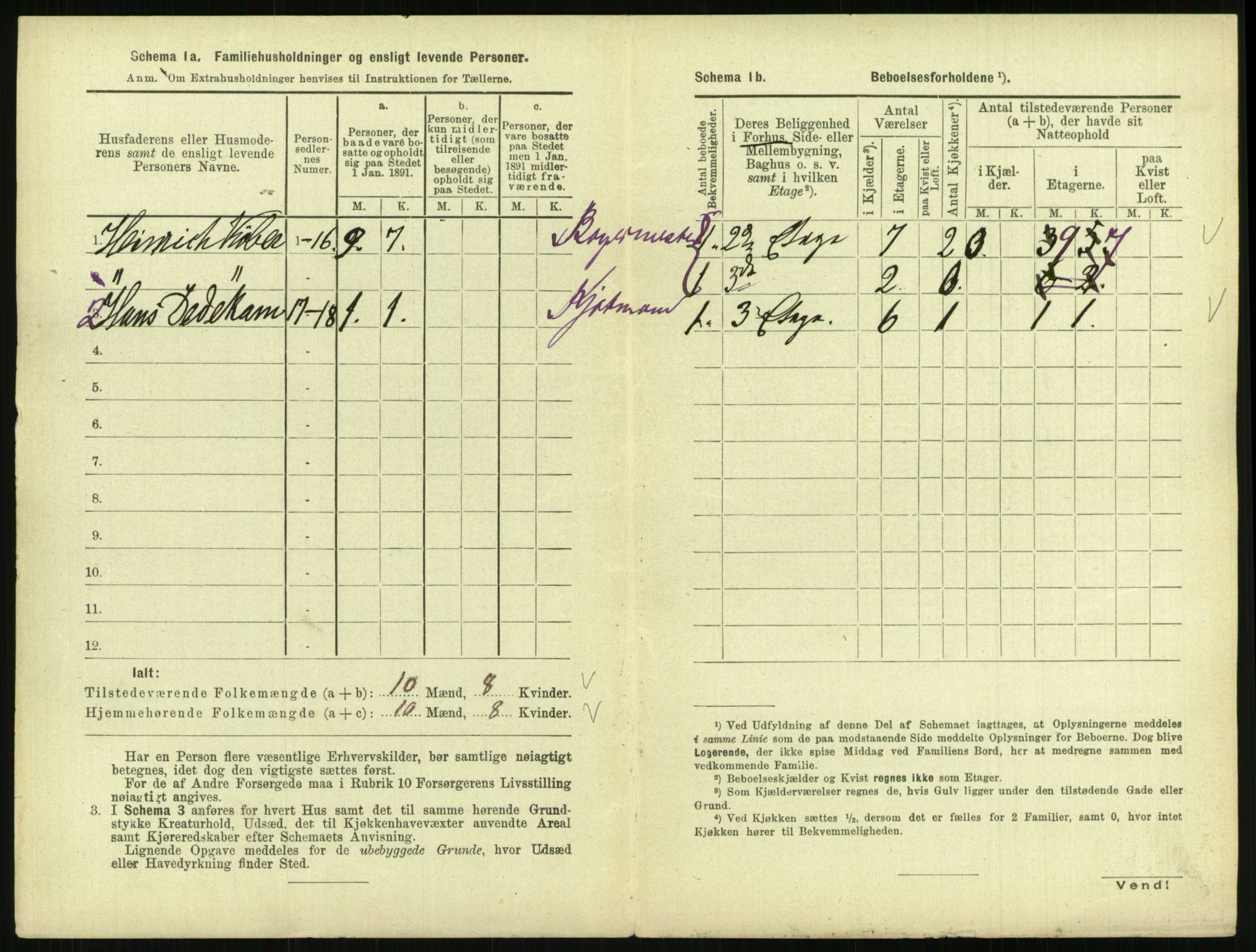 RA, 1891 census for 0903 Arendal, 1891, p. 43