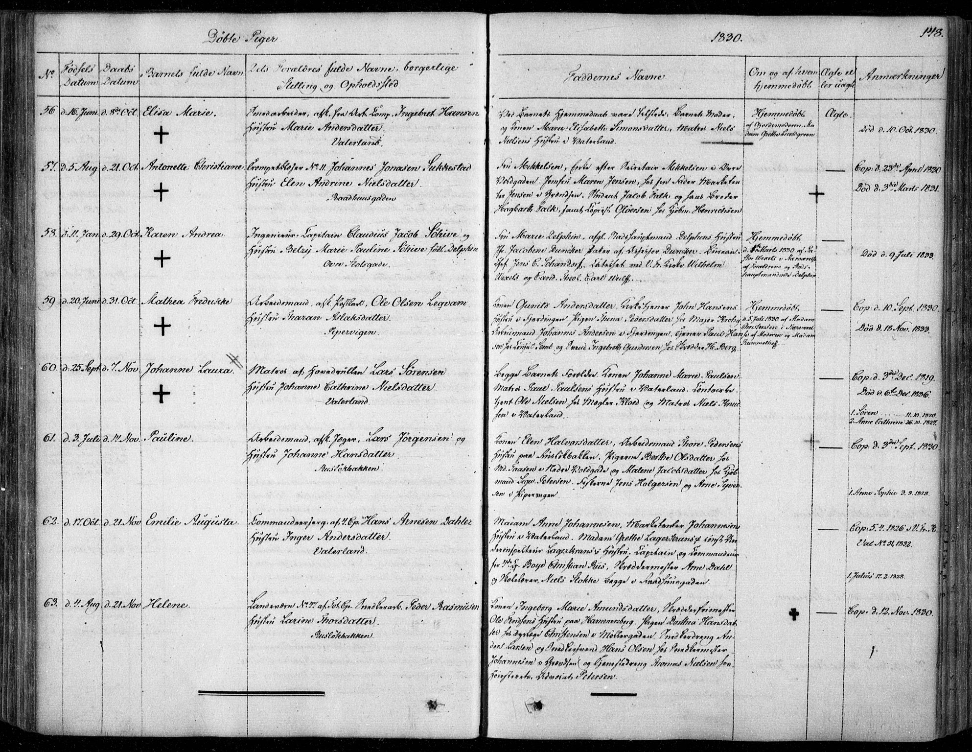 Garnisonsmenigheten Kirkebøker, AV/SAO-A-10846/F/Fa/L0006: Parish register (official) no. 6, 1828-1841, p. 148