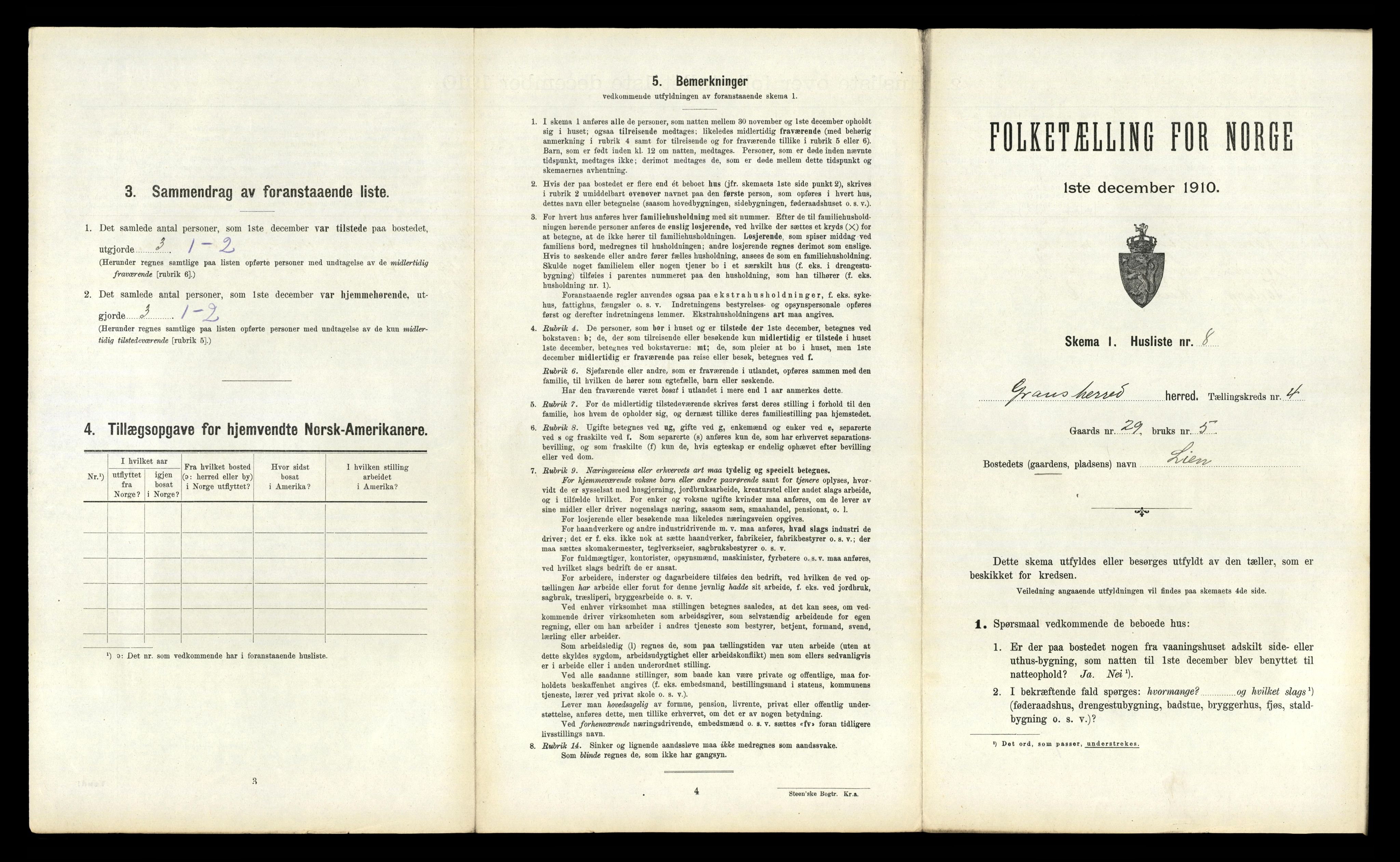 RA, 1910 census for Gransherad, 1910, p. 320