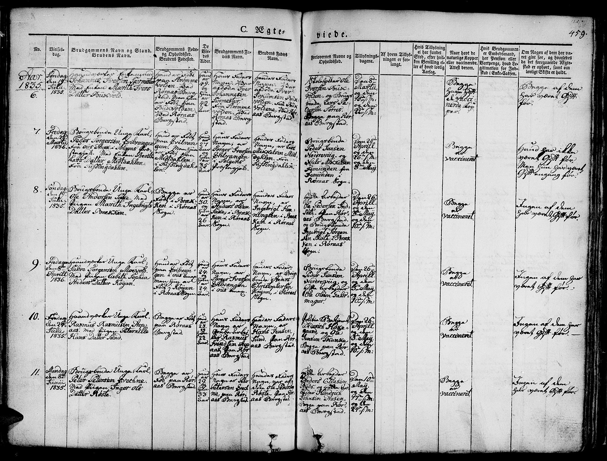 Ministerialprotokoller, klokkerbøker og fødselsregistre - Sør-Trøndelag, SAT/A-1456/681/L0939: Parish register (copy) no. 681C03, 1829-1855, p. 459