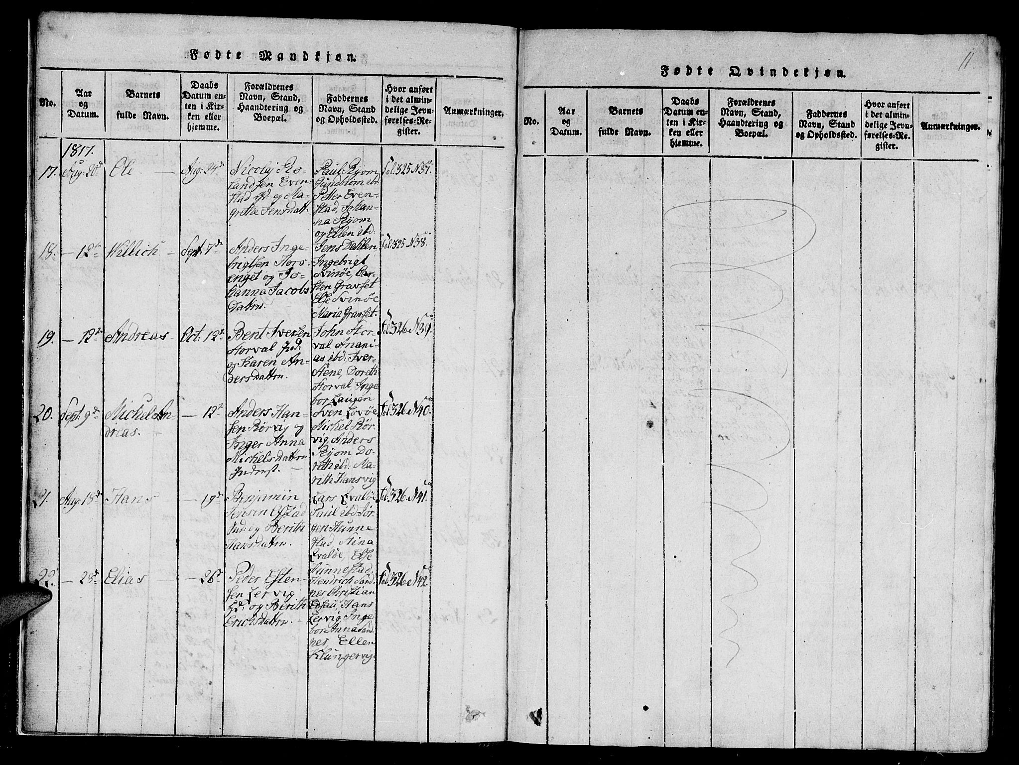Ministerialprotokoller, klokkerbøker og fødselsregistre - Nord-Trøndelag, SAT/A-1458/784/L0667: Parish register (official) no. 784A03 /1, 1816-1829, p. 11