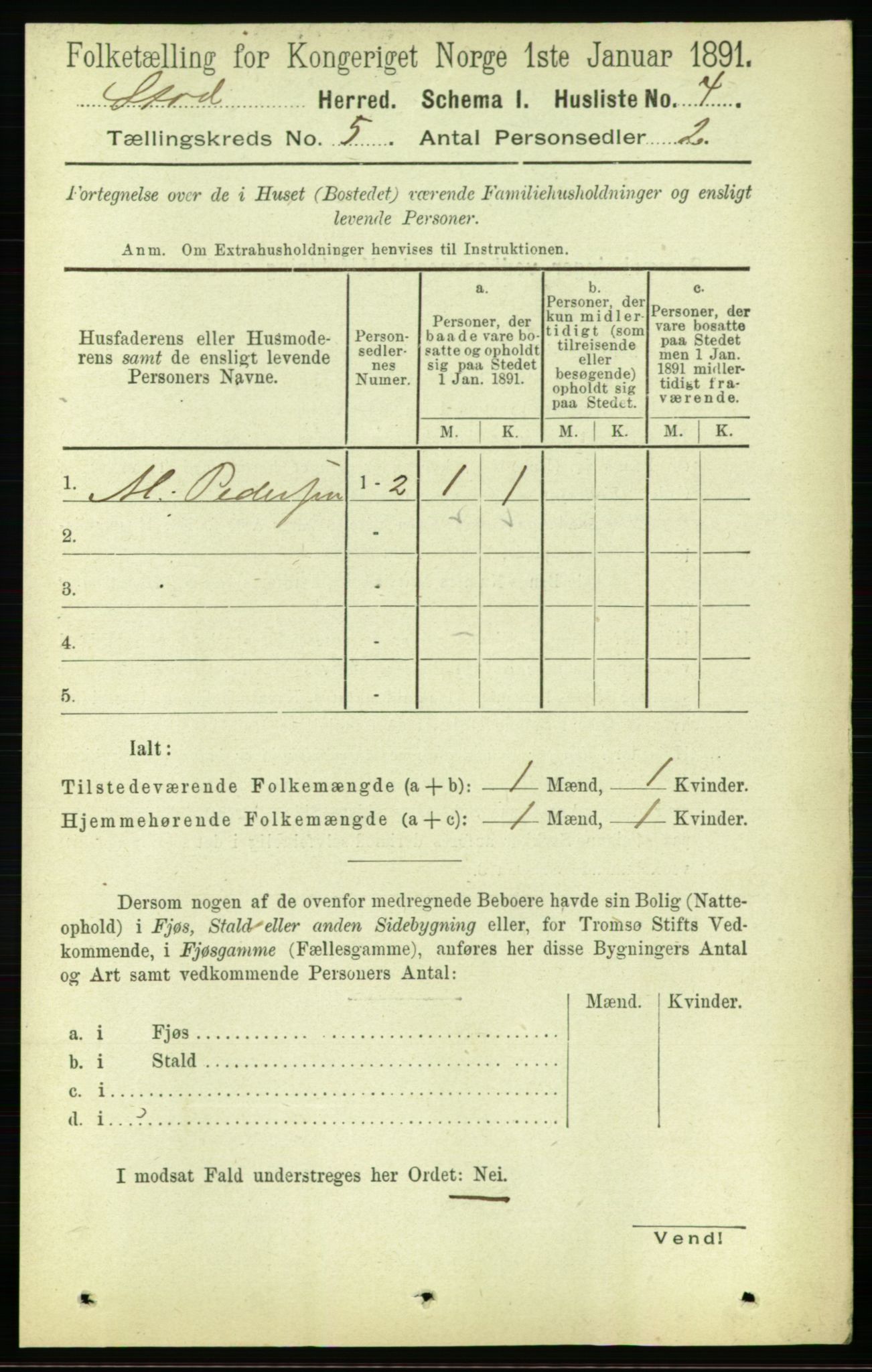 RA, 1891 census for 1734 Stod, 1891, p. 2286