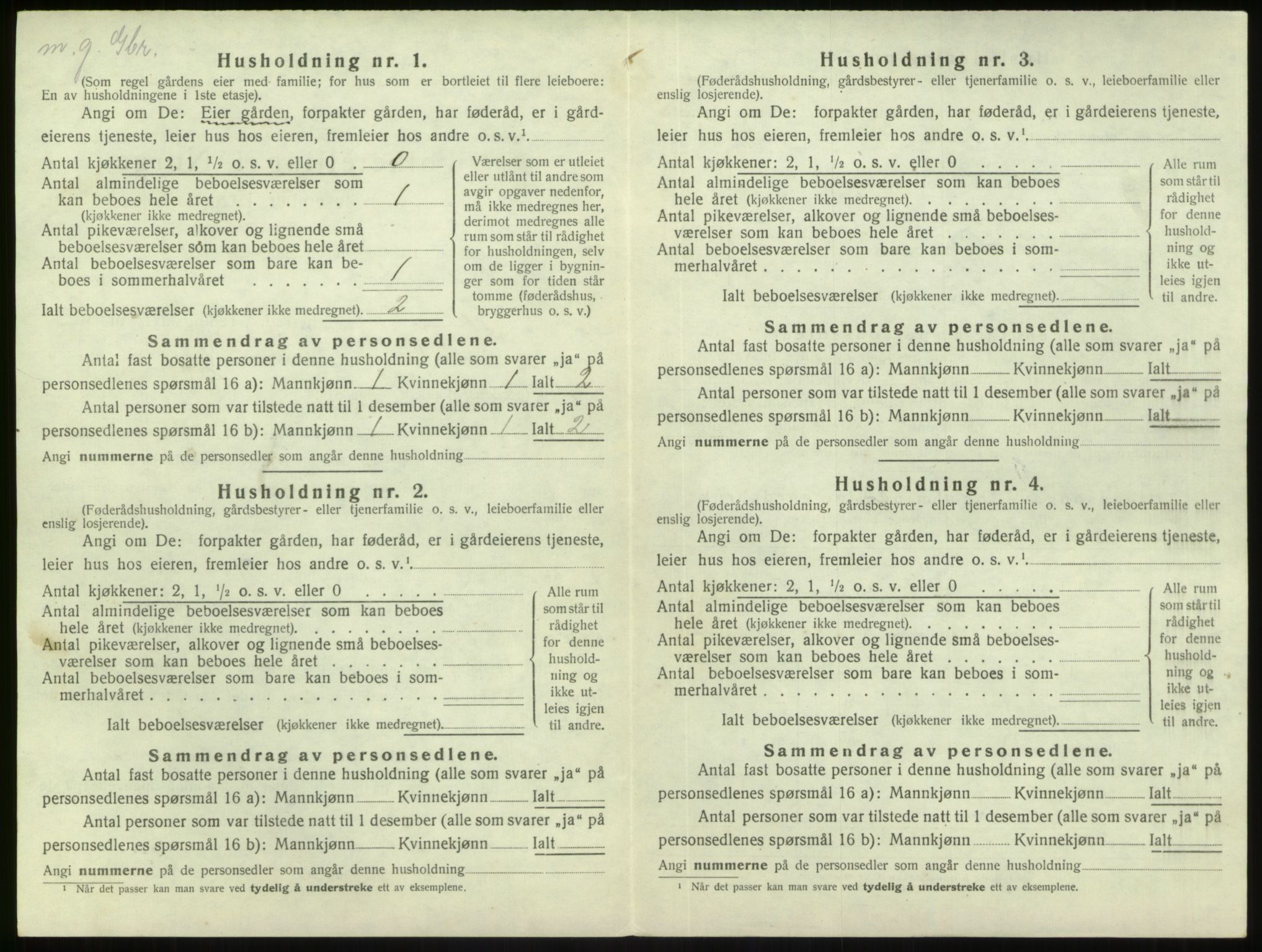 SAB, 1920 census for Gulen, 1920, p. 151