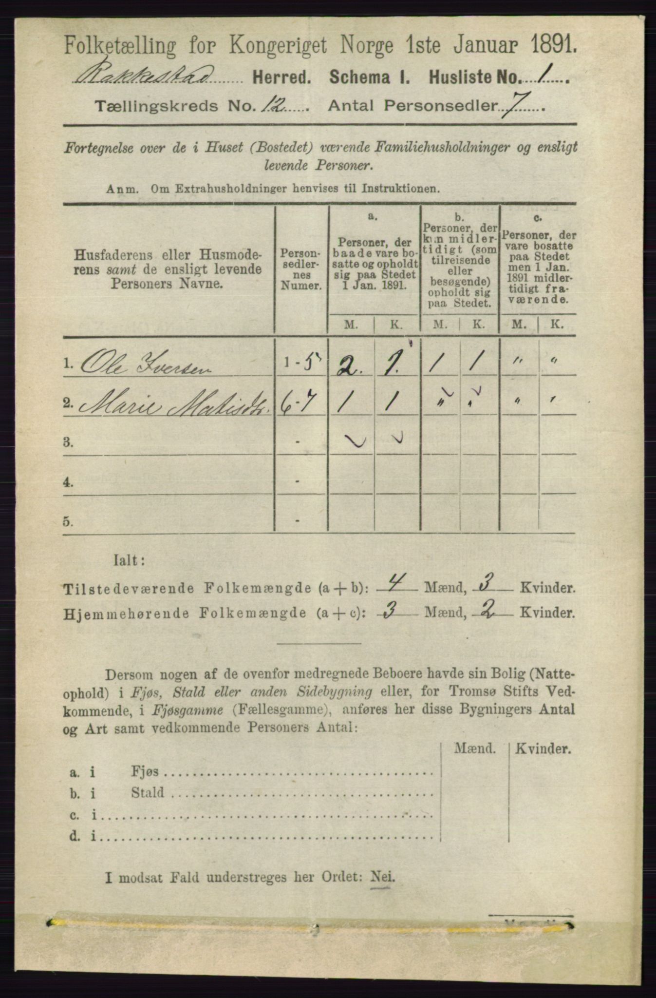 RA, 1891 census for 0128 Rakkestad, 1891, p. 5573