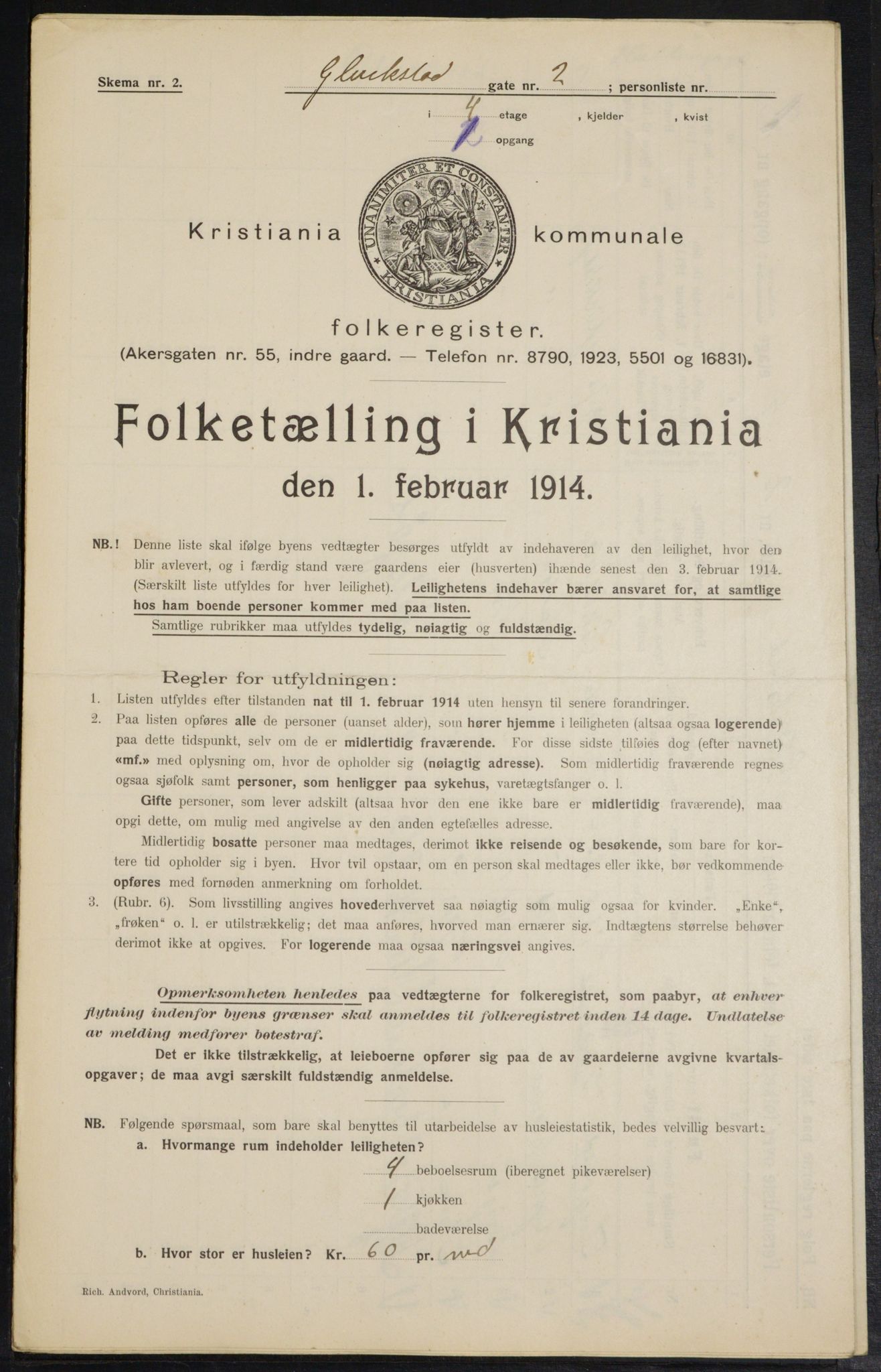 OBA, Municipal Census 1914 for Kristiania, 1914, p. 29507