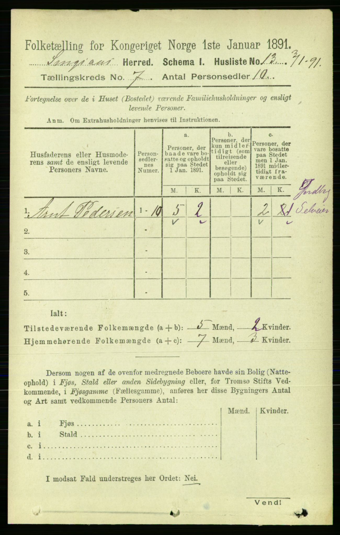 RA, 1891 census for 1646 Singsås, 1891, p. 1574