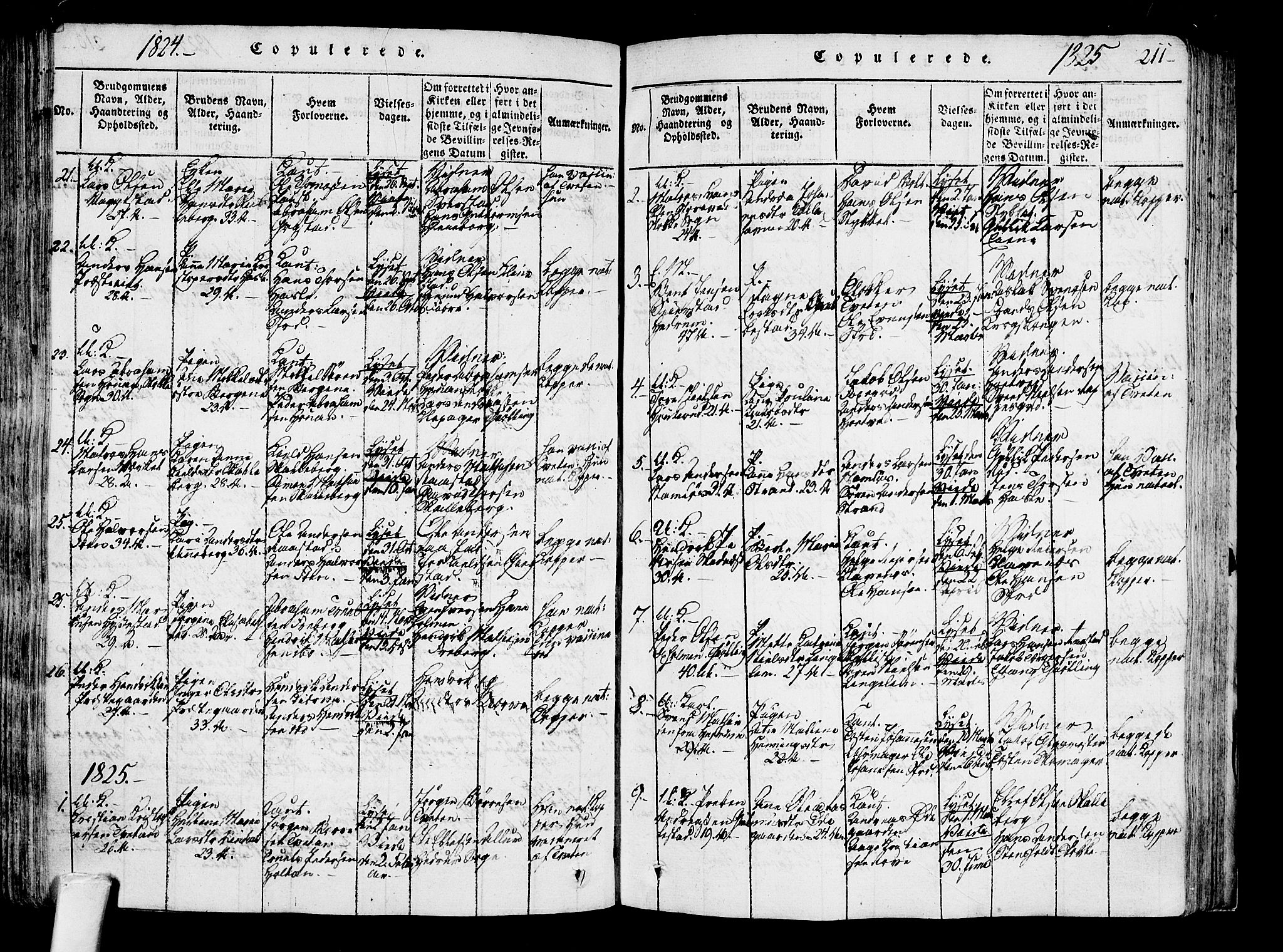Sandar kirkebøker, SAKO/A-243/F/Fa/L0004: Parish register (official) no. 4, 1814-1832, p. 211