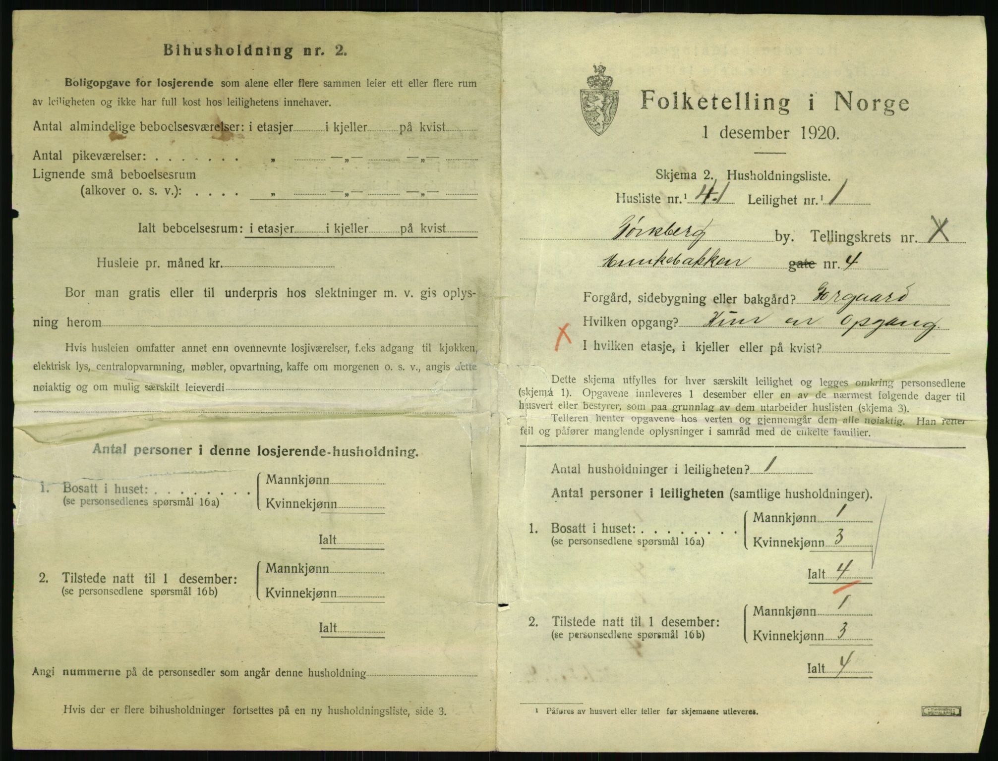 SAKO, 1920 census for Tønsberg, 1920, p. 4953