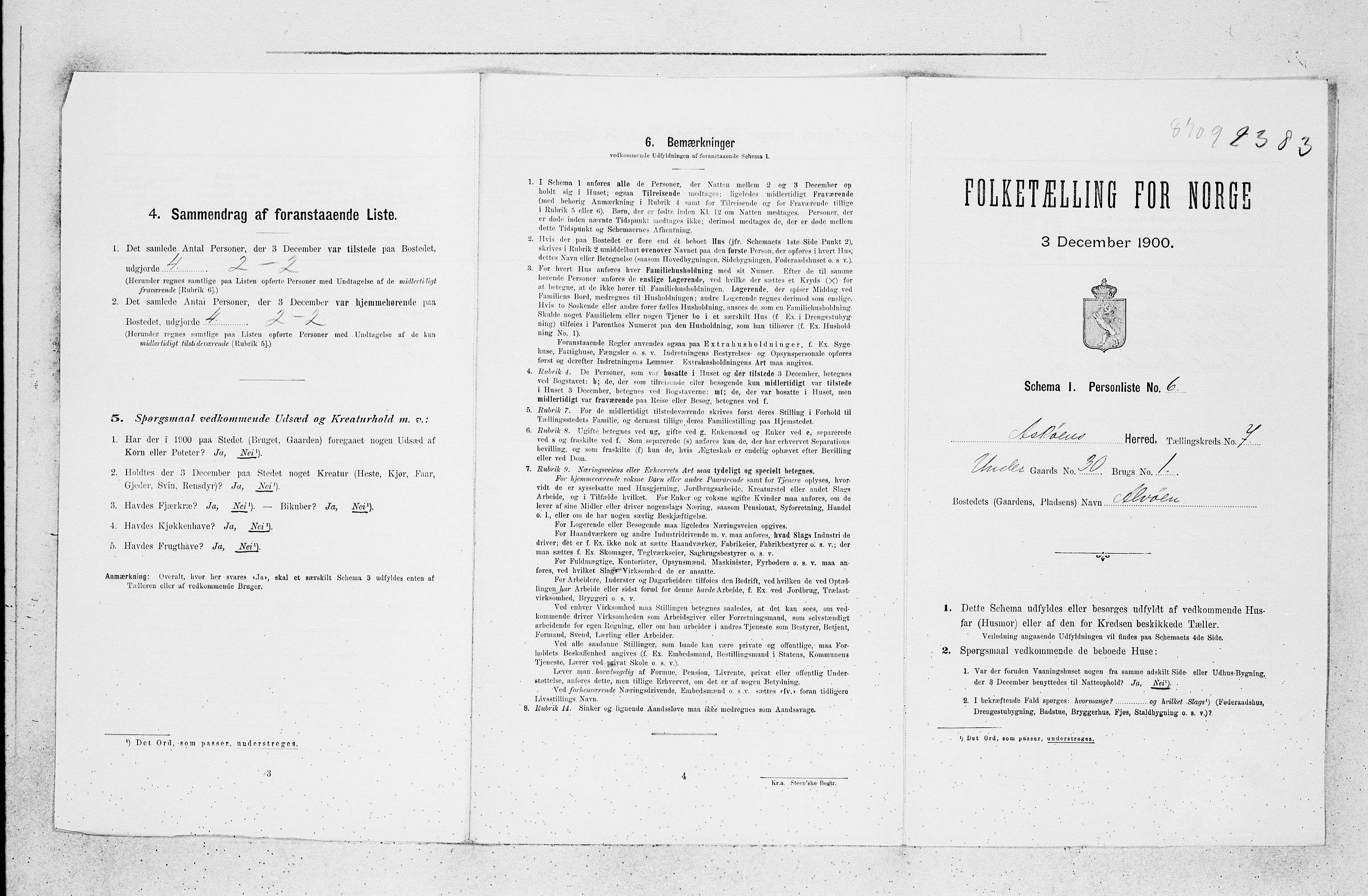 SAB, 1900 census for Askøy, 1900, p. 68