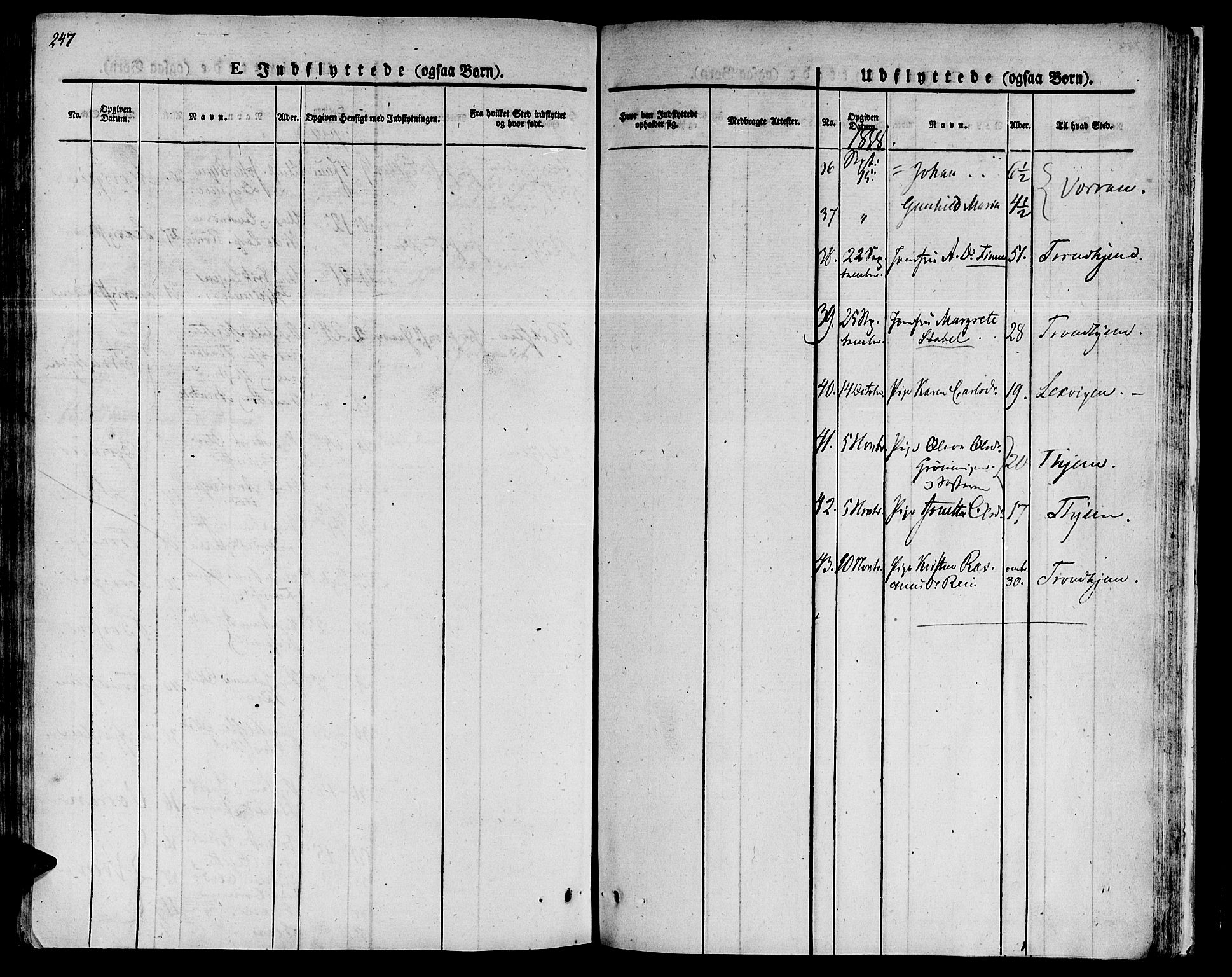 Ministerialprotokoller, klokkerbøker og fødselsregistre - Sør-Trøndelag, SAT/A-1456/646/L0609: Parish register (official) no. 646A07, 1826-1838, p. 247