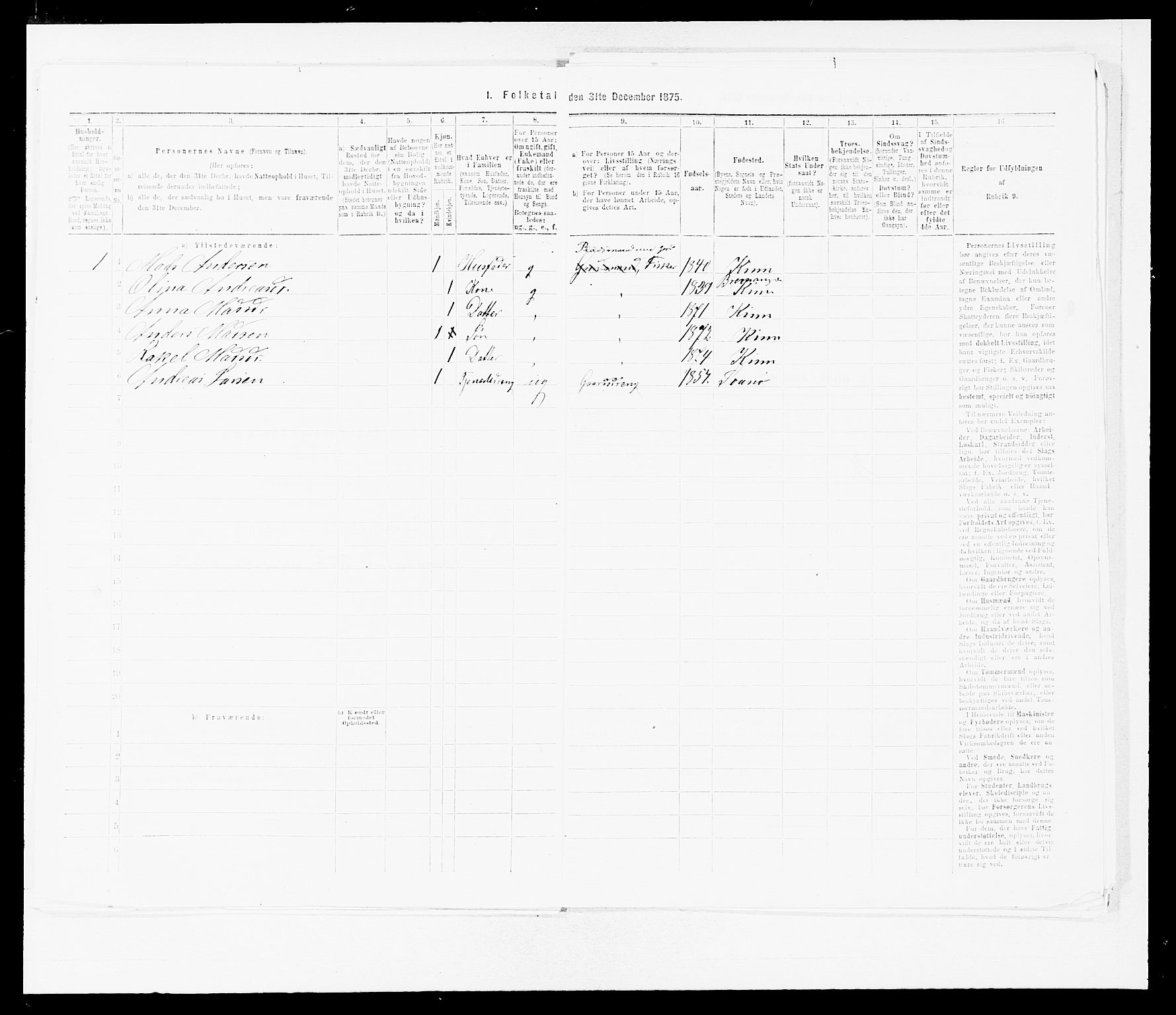 SAB, 1875 census for 1437L Kinn/Kinn og Svanøy, 1875, p. 1466