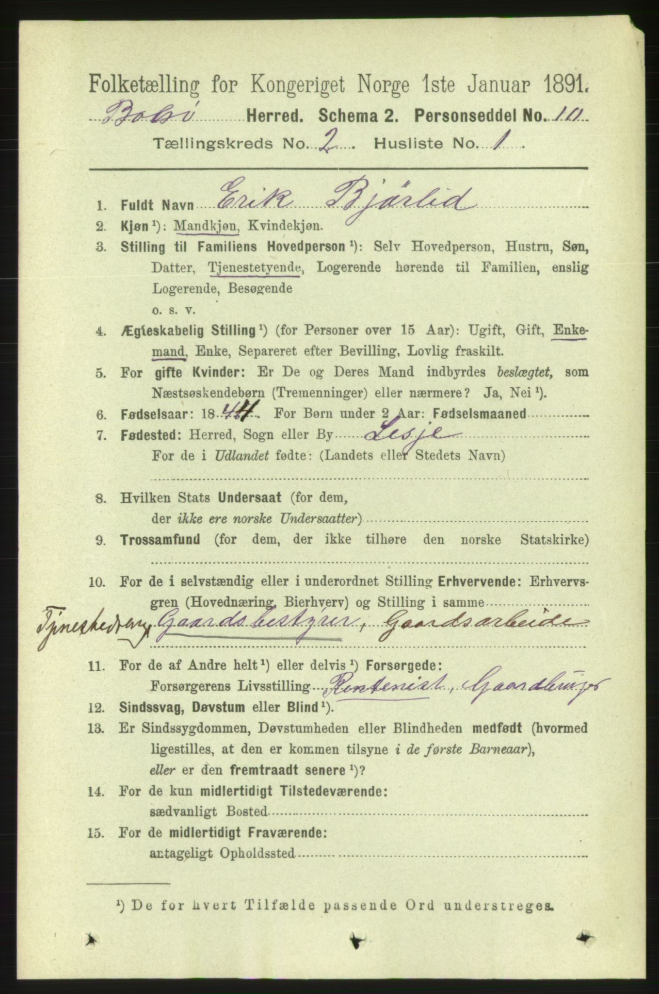 RA, 1891 census for 1544 Bolsøy, 1891, p. 996