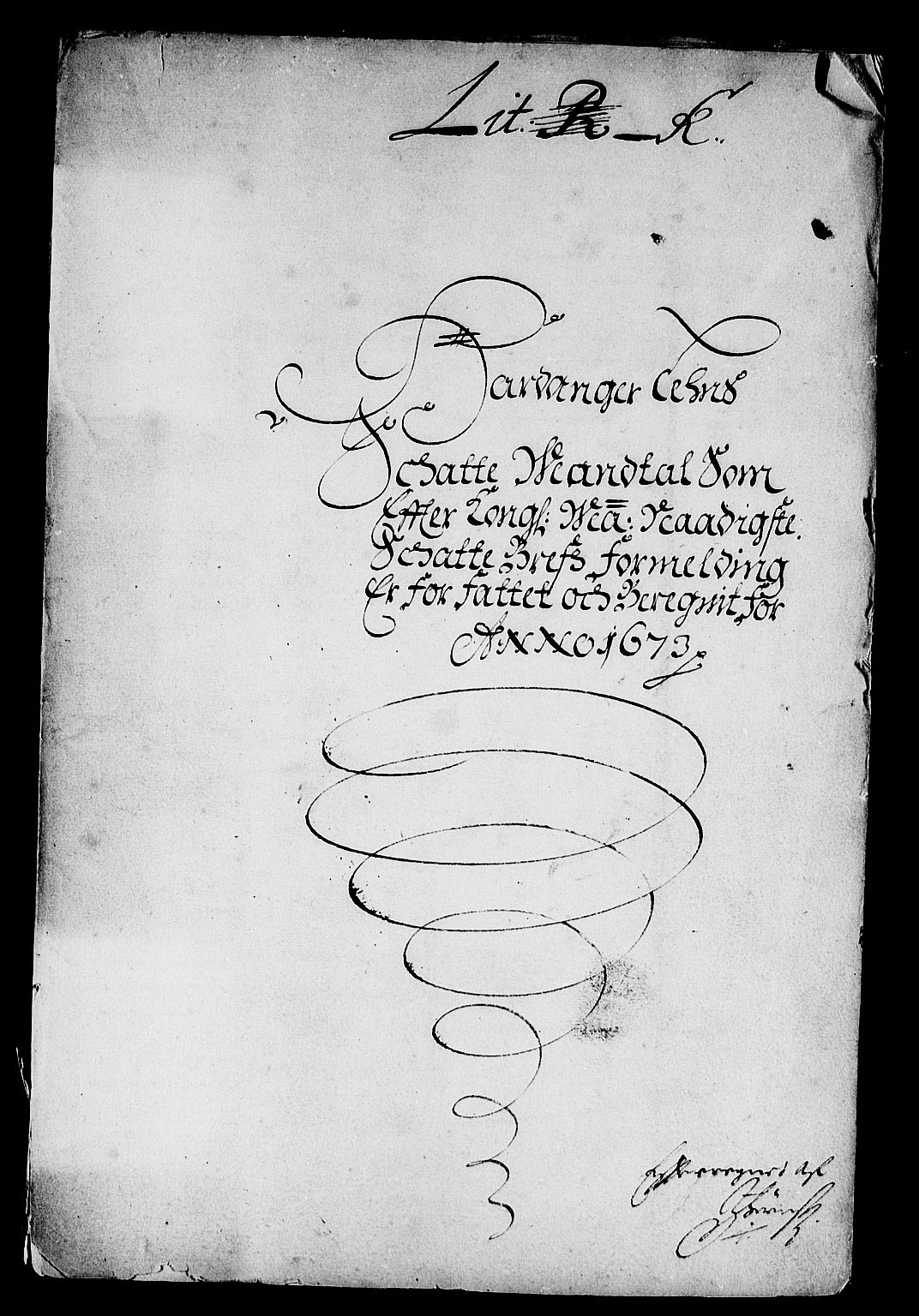 Rentekammeret inntil 1814, Reviderte regnskaper, Stiftamtstueregnskaper, Bergen stiftamt, RA/EA-6043/R/Rc/L0037: Bergen stiftamt, 1673