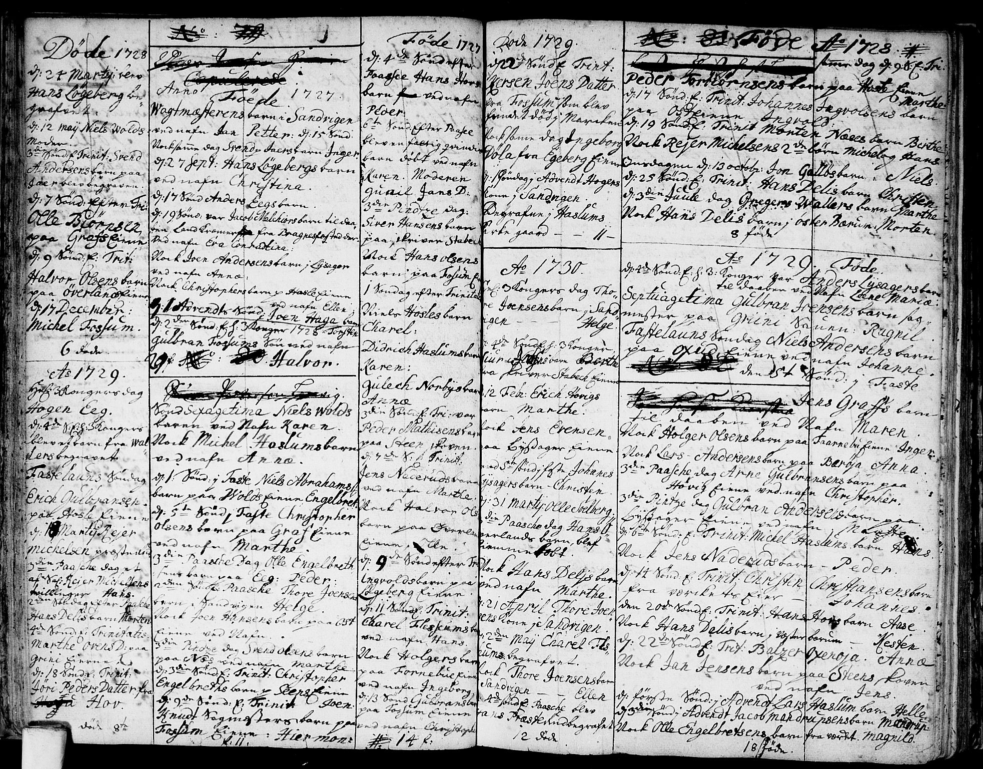 Asker prestekontor Kirkebøker, SAO/A-10256a/F/Fa/L0001: Parish register (official) no. I 1, 1726-1744, p. 23