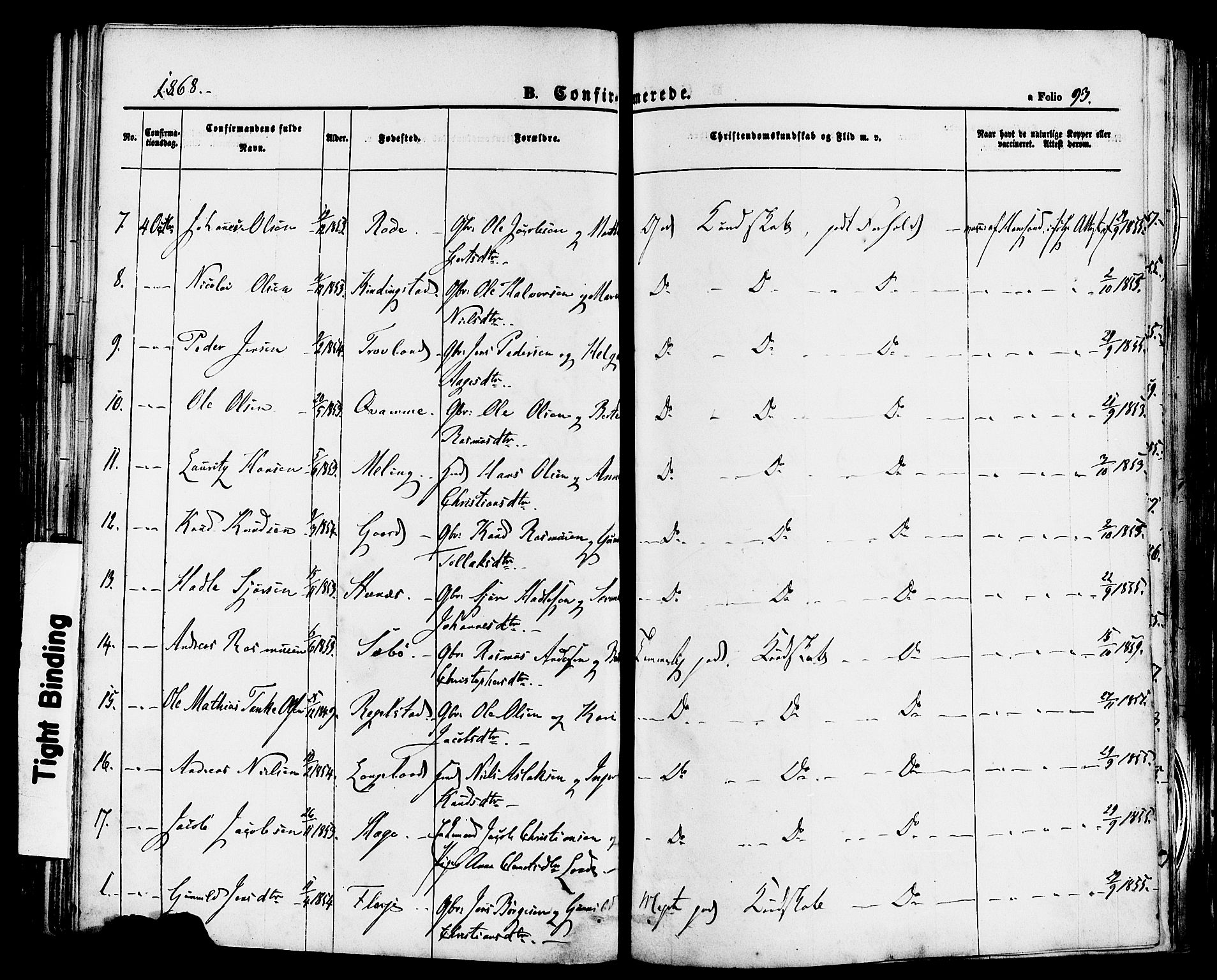 Finnøy sokneprestkontor, AV/SAST-A-101825/H/Ha/Haa/L0008: Parish register (official) no. A 8, 1863-1878, p. 93