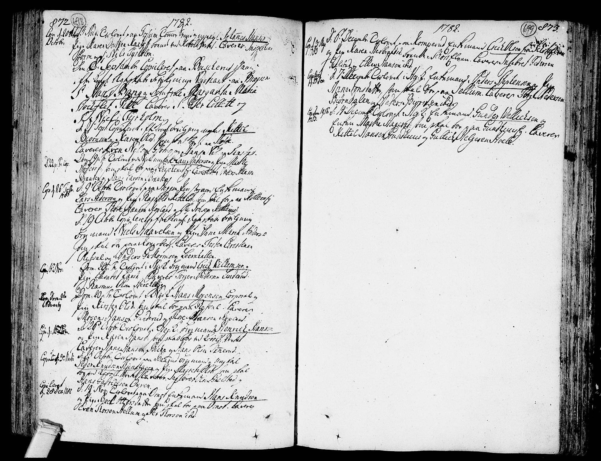 Modum kirkebøker, AV/SAKO-A-234/F/Fa/L0002: Parish register (official) no. 2, 1741-1782, p. 698-699