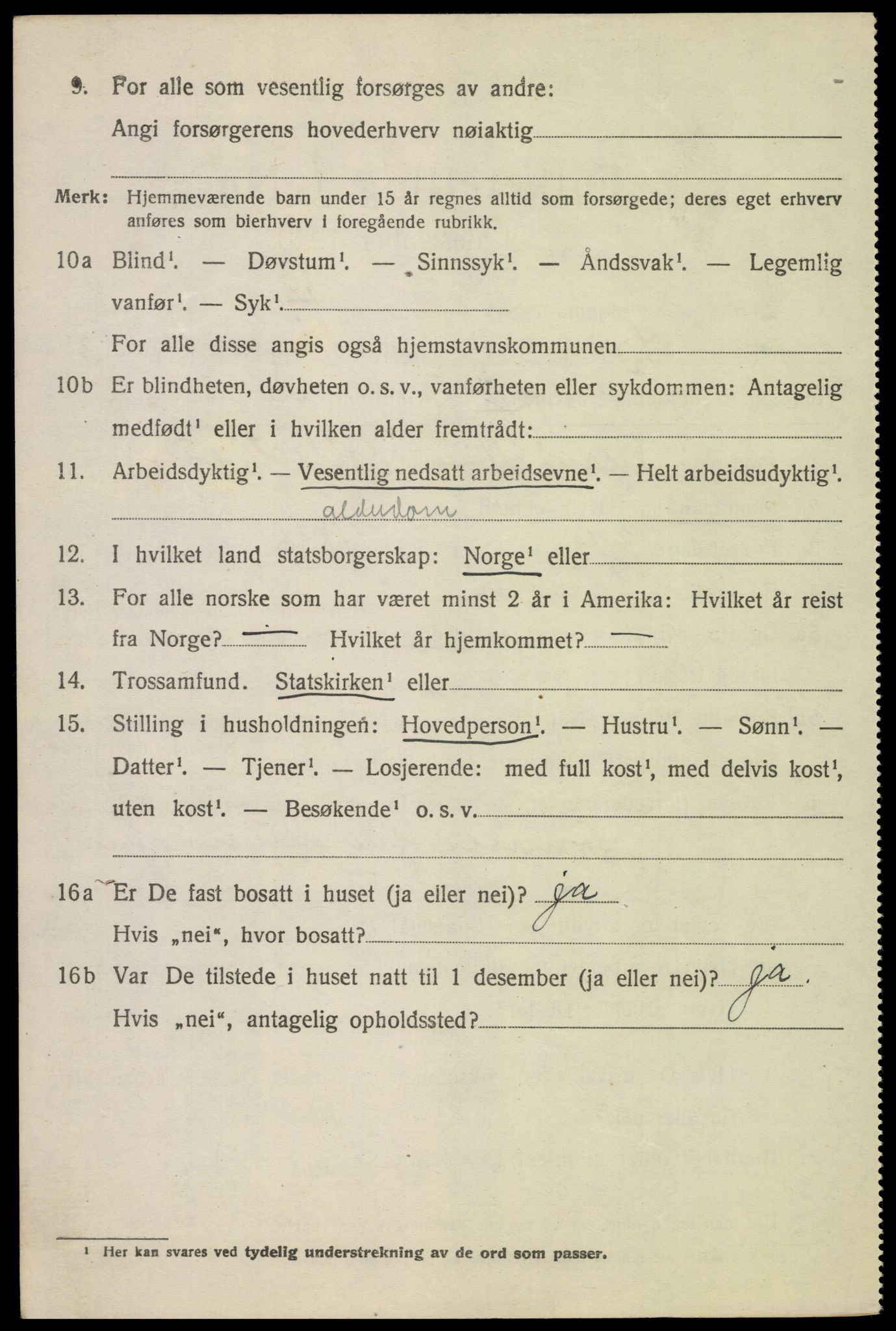 SAH, 1920 census for Lom, 1920, p. 1951