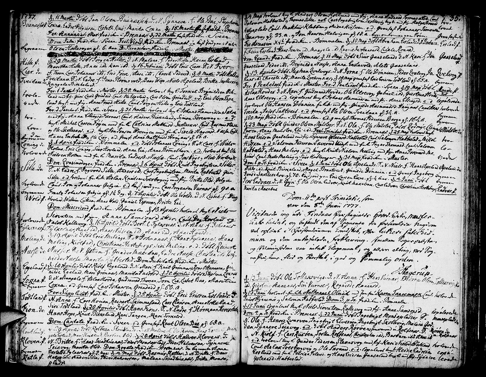 Finnås sokneprestembete, AV/SAB-A-99925/H/Ha/Haa/Haaa/L0003: Parish register (official) no. A 3, 1765-1803, p. 35