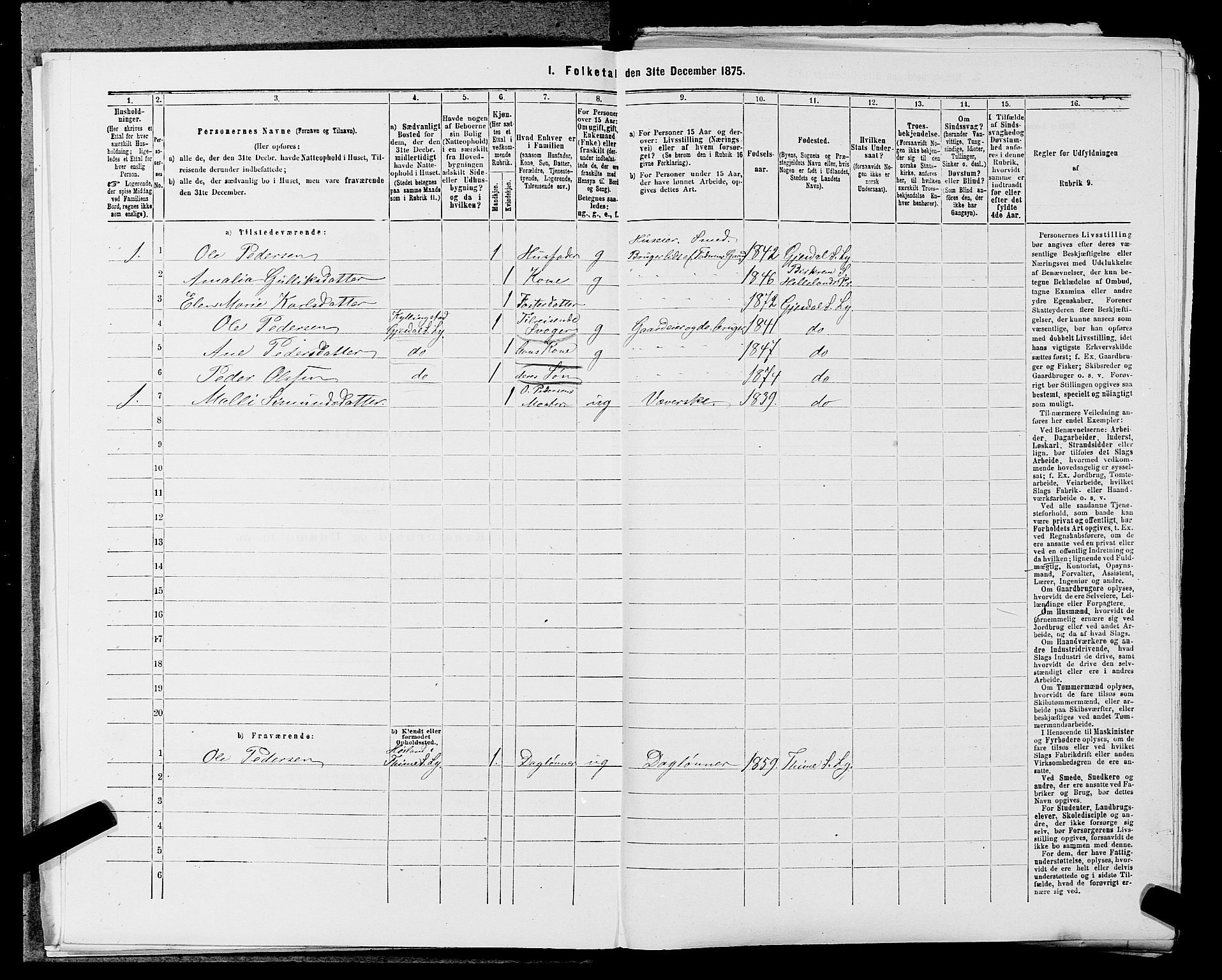 SAST, 1875 census for 1121P Lye, 1875, p. 879