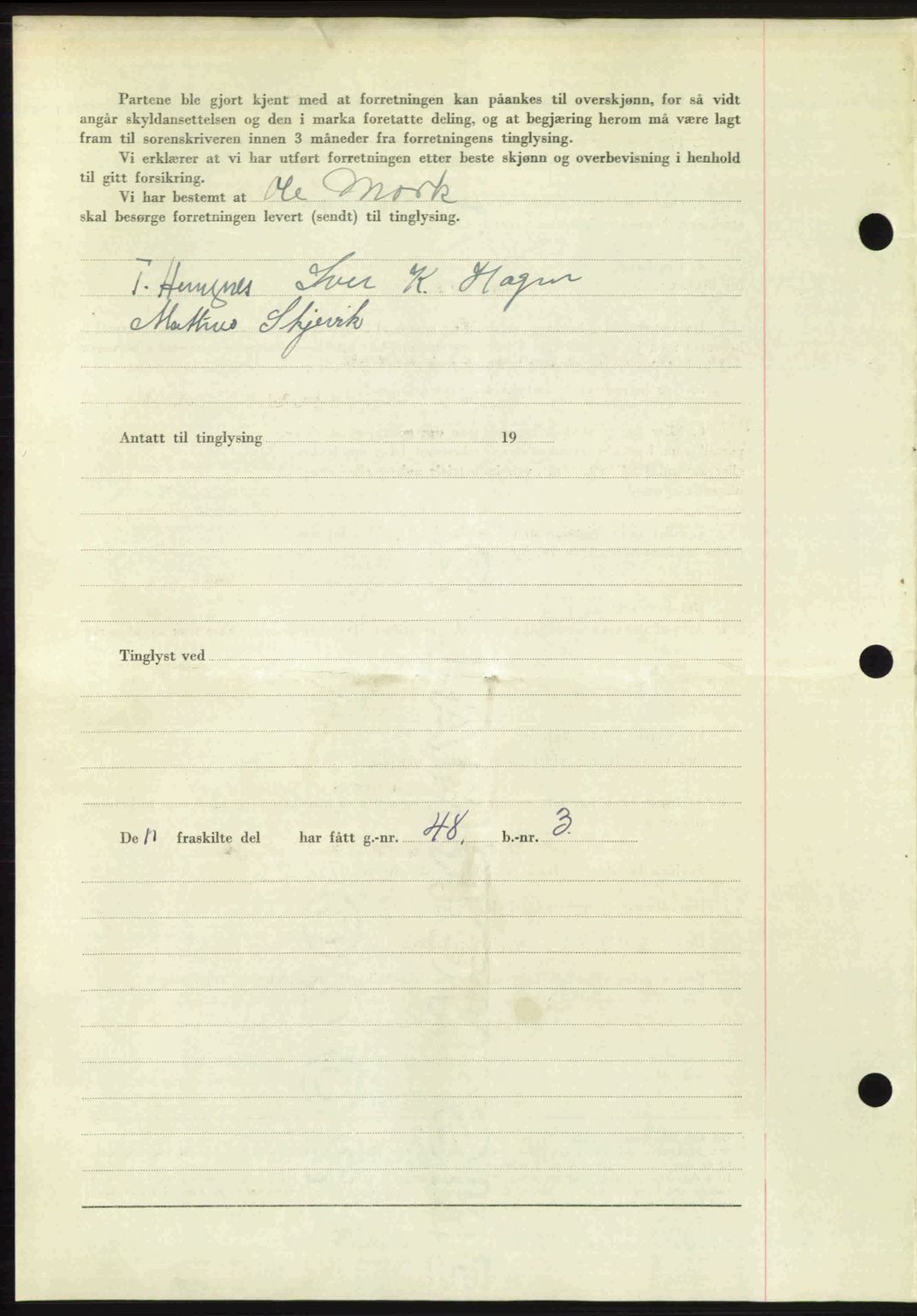 Romsdal sorenskriveri, AV/SAT-A-4149/1/2/2C: Mortgage book no. A30, 1949-1949, Diary no: : 2198/1949