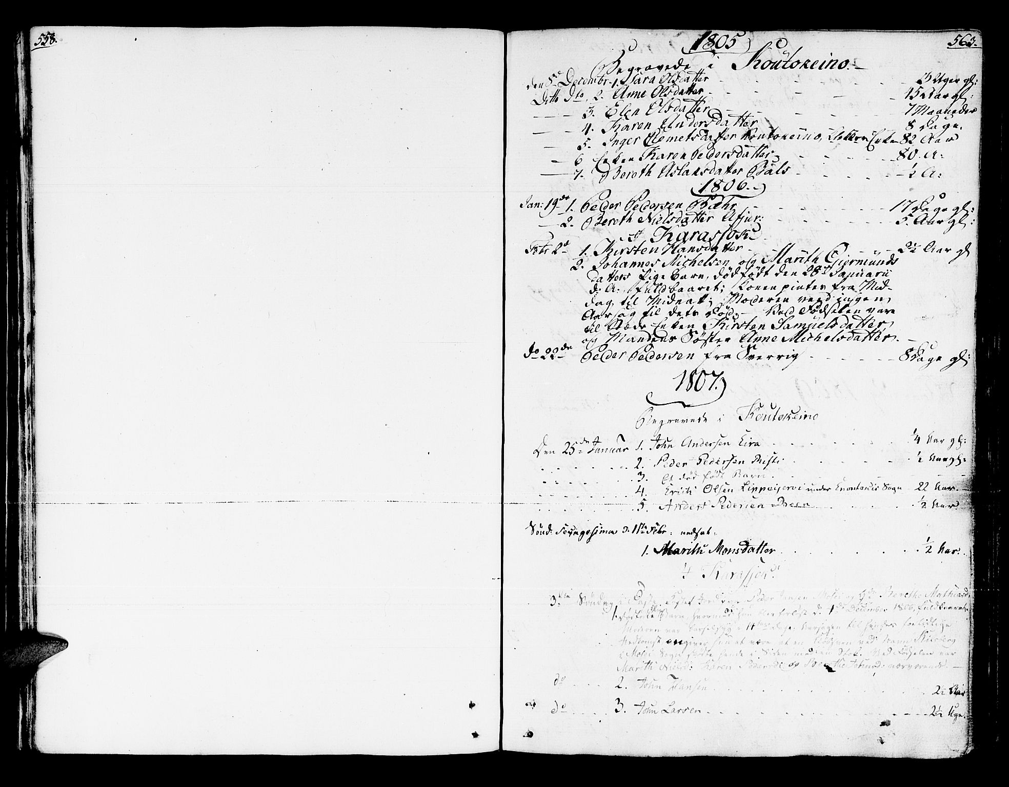 Kistrand/Porsanger sokneprestembete, SATØ/S-1351/H/Ha/L0009.kirke: Parish register (official) no. 9, 1805-1821, p. 558-563