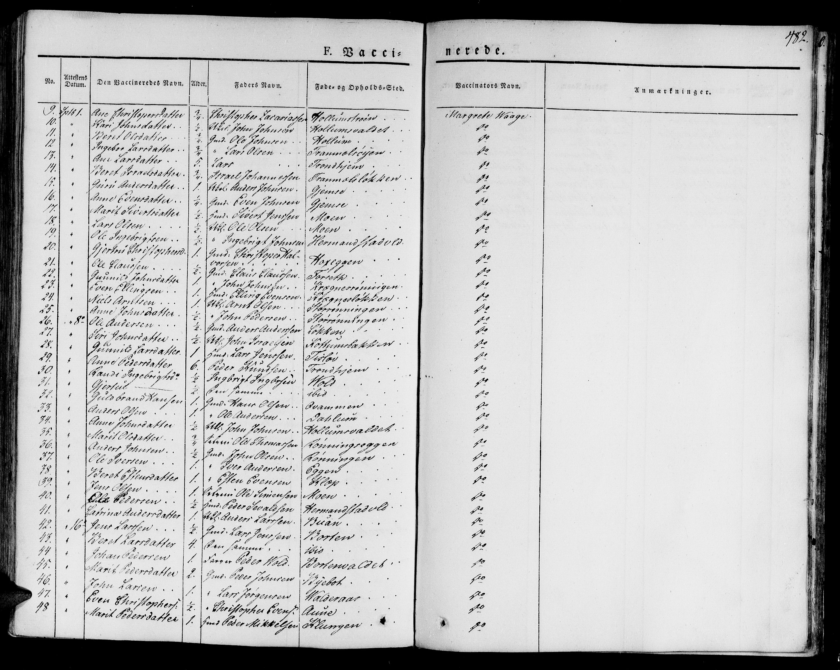 Ministerialprotokoller, klokkerbøker og fødselsregistre - Sør-Trøndelag, SAT/A-1456/691/L1070: Parish register (official) no. 691A05 /1, 1826-1841, p. 482