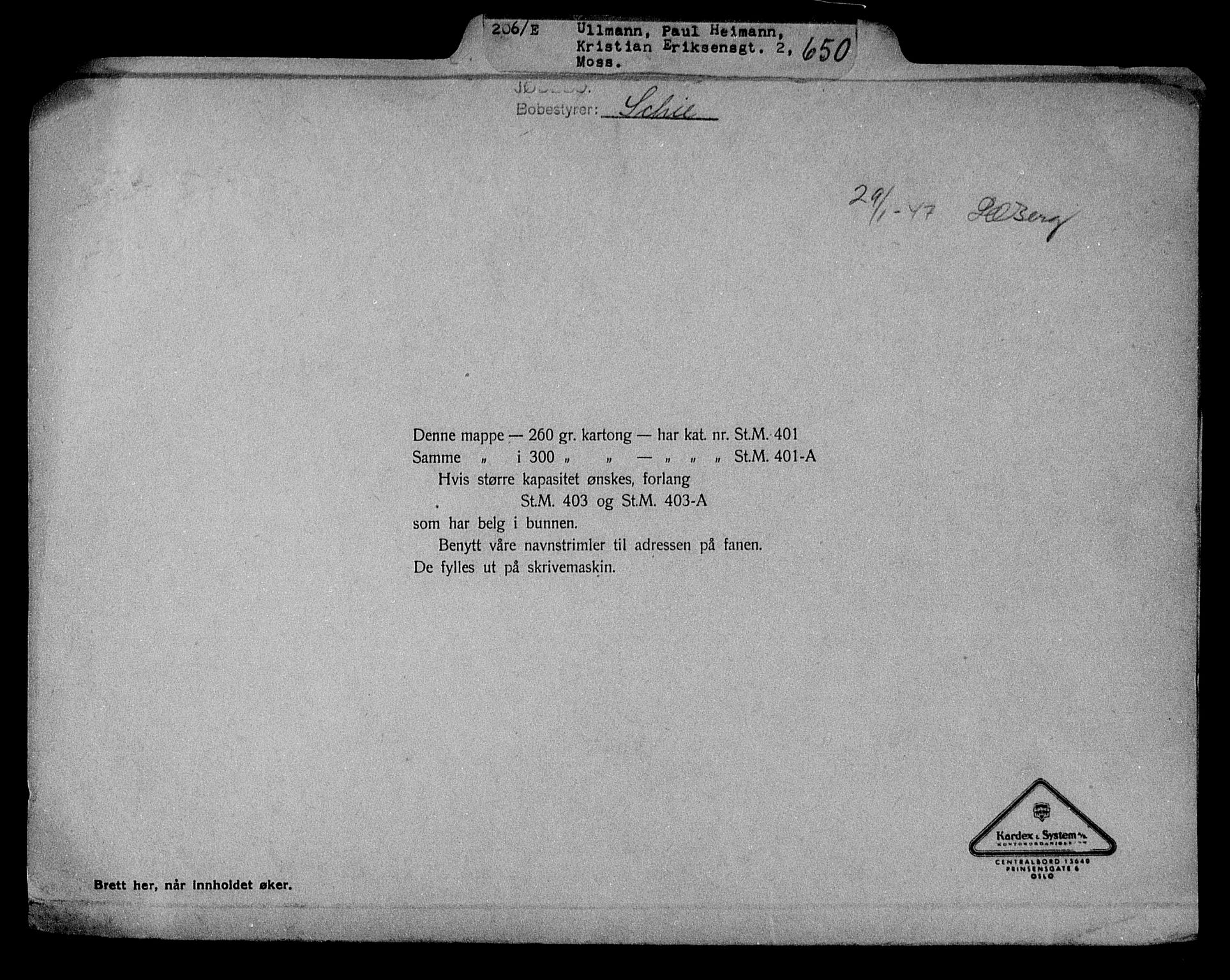 Justisdepartementet, Tilbakeføringskontoret for inndratte formuer, RA/S-1564/H/Hc/Hcd/L1008: --, 1945-1947, p. 651