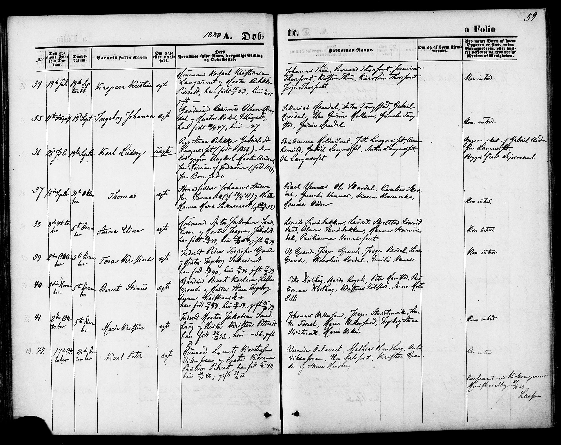 Ministerialprotokoller, klokkerbøker og fødselsregistre - Nord-Trøndelag, SAT/A-1458/744/L0419: Parish register (official) no. 744A03, 1867-1881, p. 59